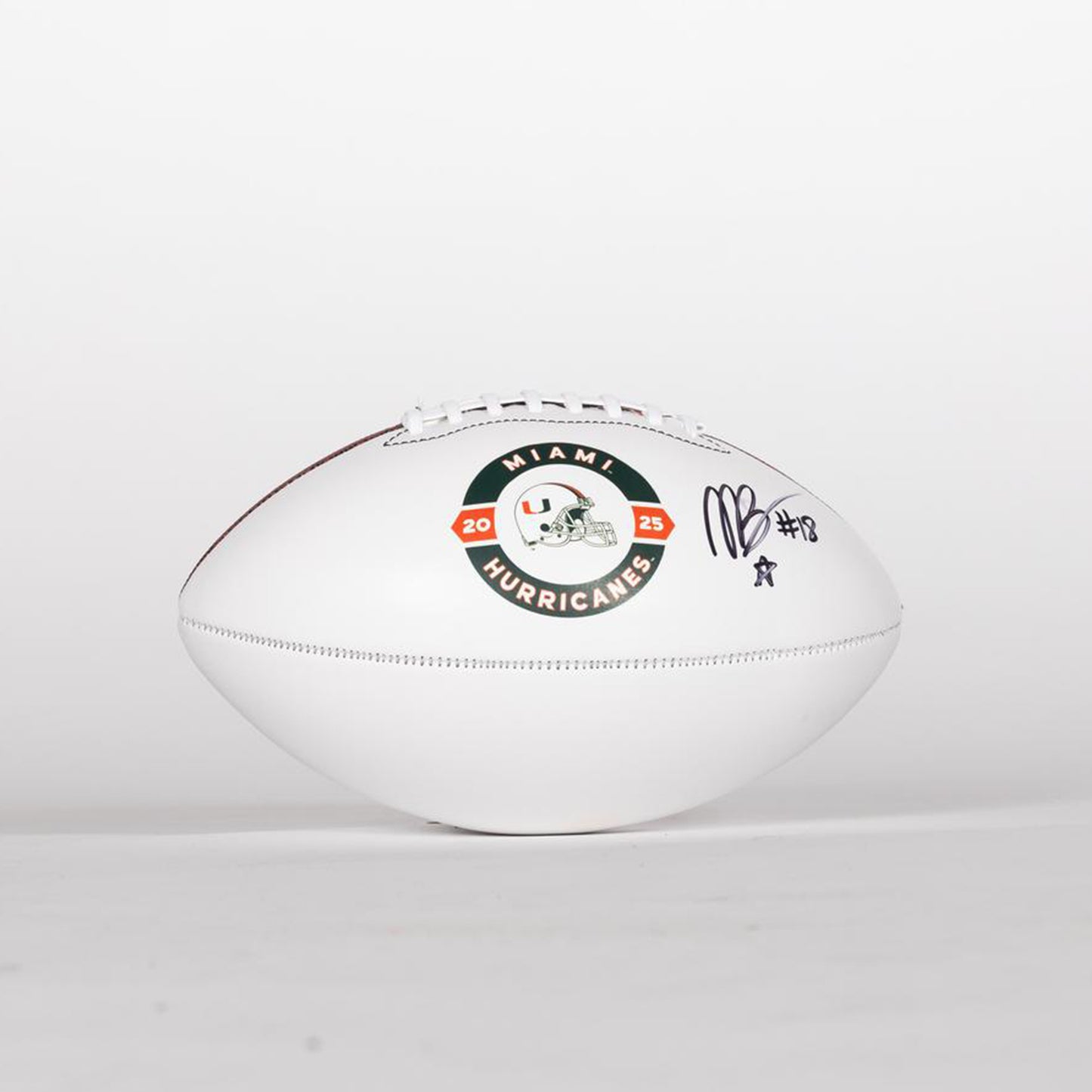 Baden Sports Miami Hurricanes Student Athlete #18 Armondo Blount Autographed White Full Size Football
