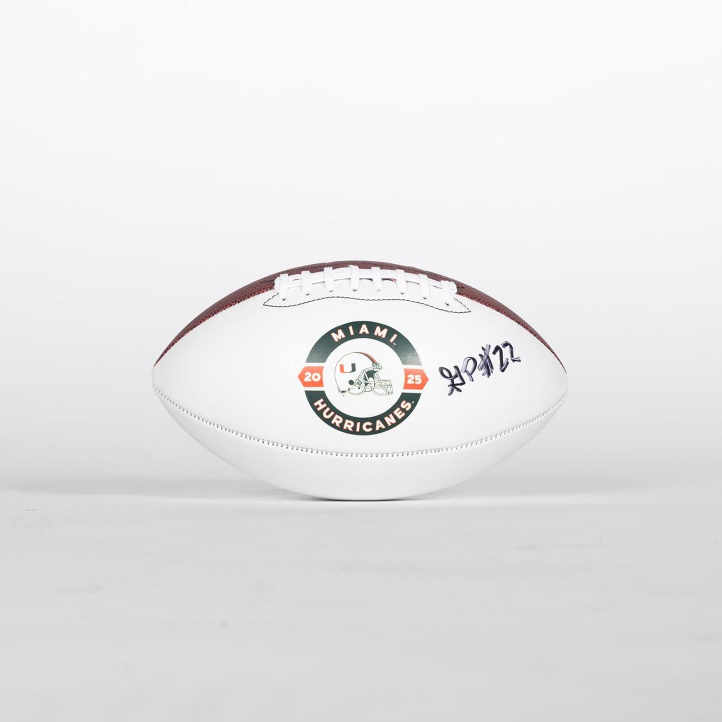 Baden Sports Miami Hurricanes Student Athlete #22 Girard Pringle Autographed White Full Size Football