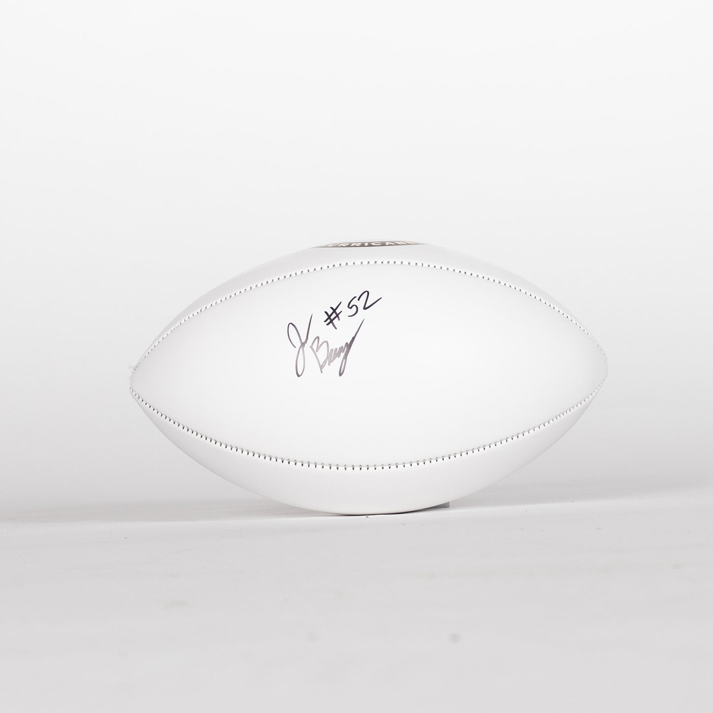 Baden Sports Miami Hurricanes Student Athlete #52 James Brockermeyer Autographed White Full Size Football