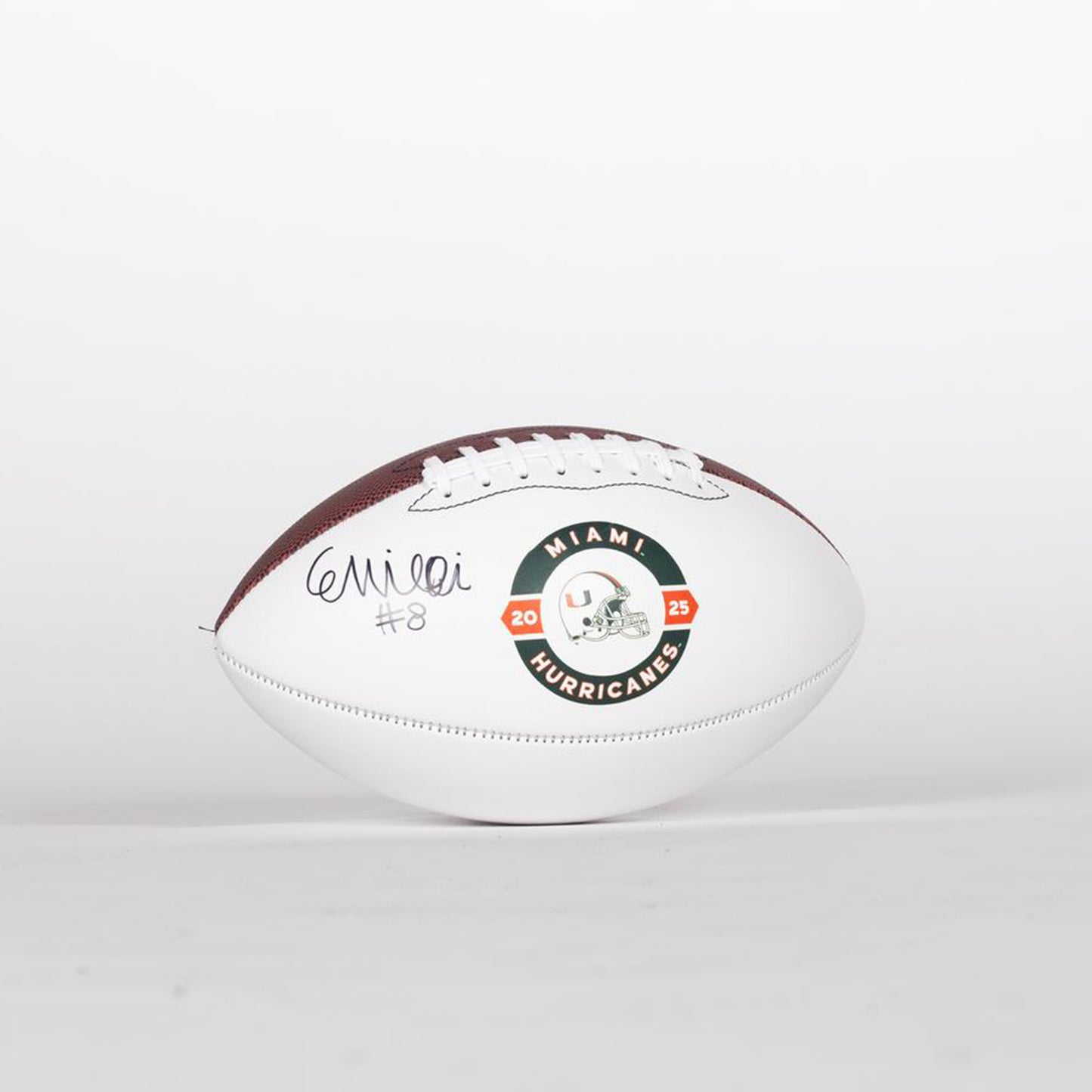 Baden Sports Miami Hurricanes Student Athlete #8 Emory Williams Autographed White Full Size Football