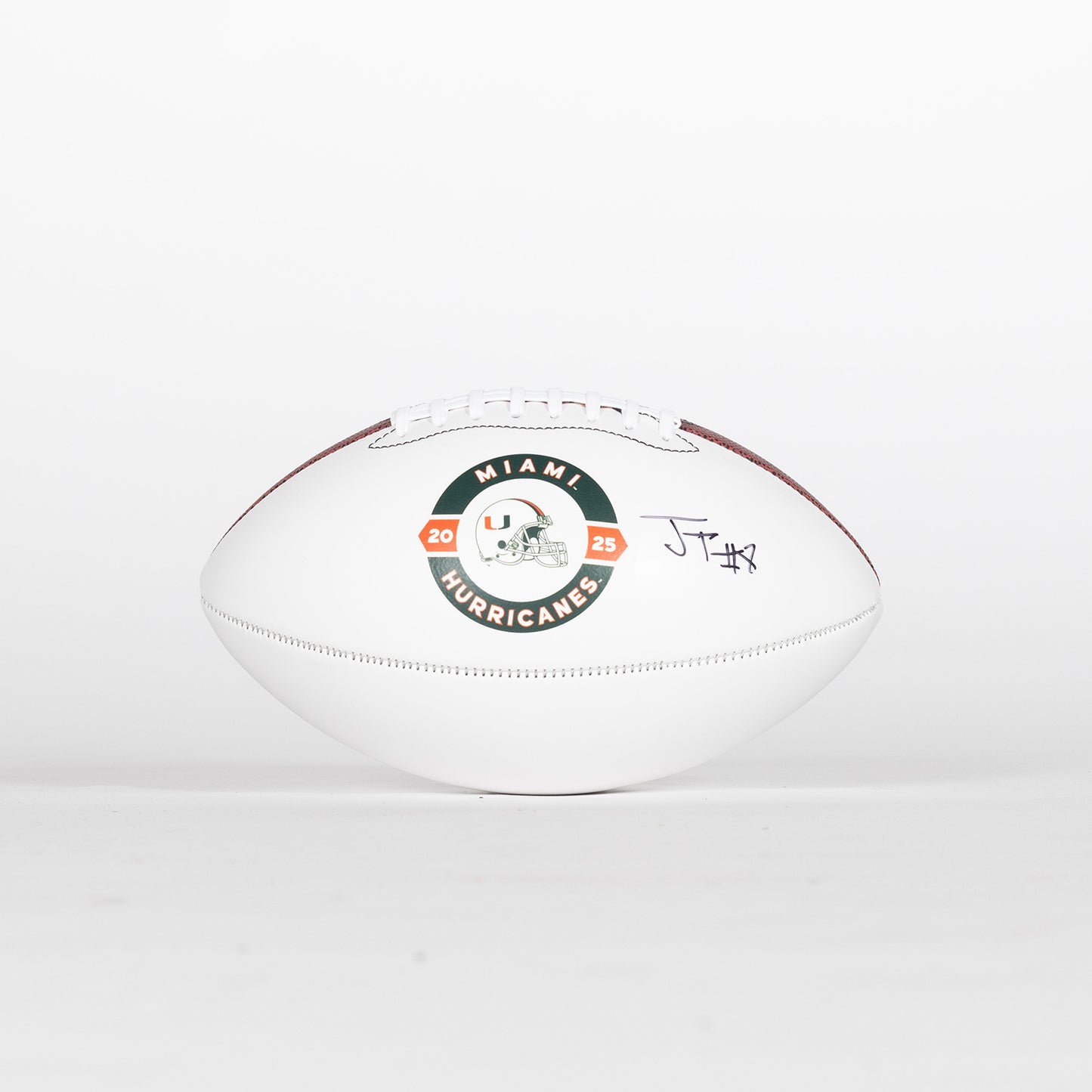 Baden Sports Miami Hurricanes Student Athlete #8 Jakobe Thomas Autographed White Full Size Football