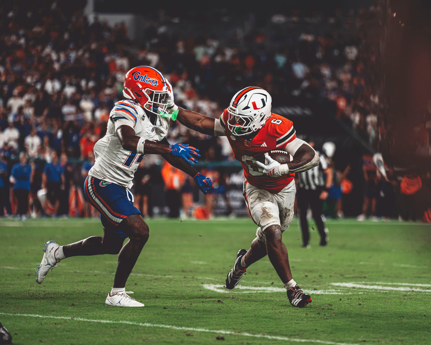 University of Miami Miami Hurricanes Student-Athlete #6 CharMar Brown 8" x 10" 2025 Florida Game Autographed Photo