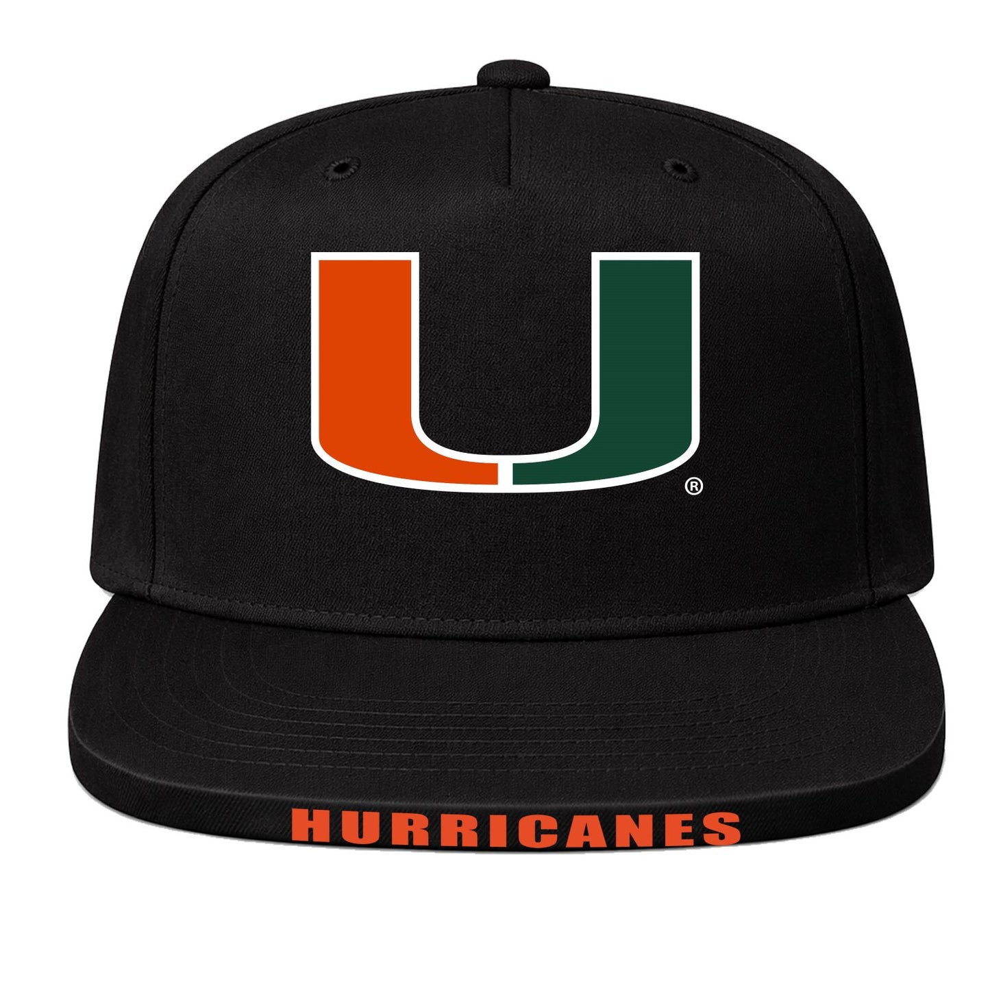Dyme Lyfe Miami Hurricanes Black U 5-Panel Snapback Hat