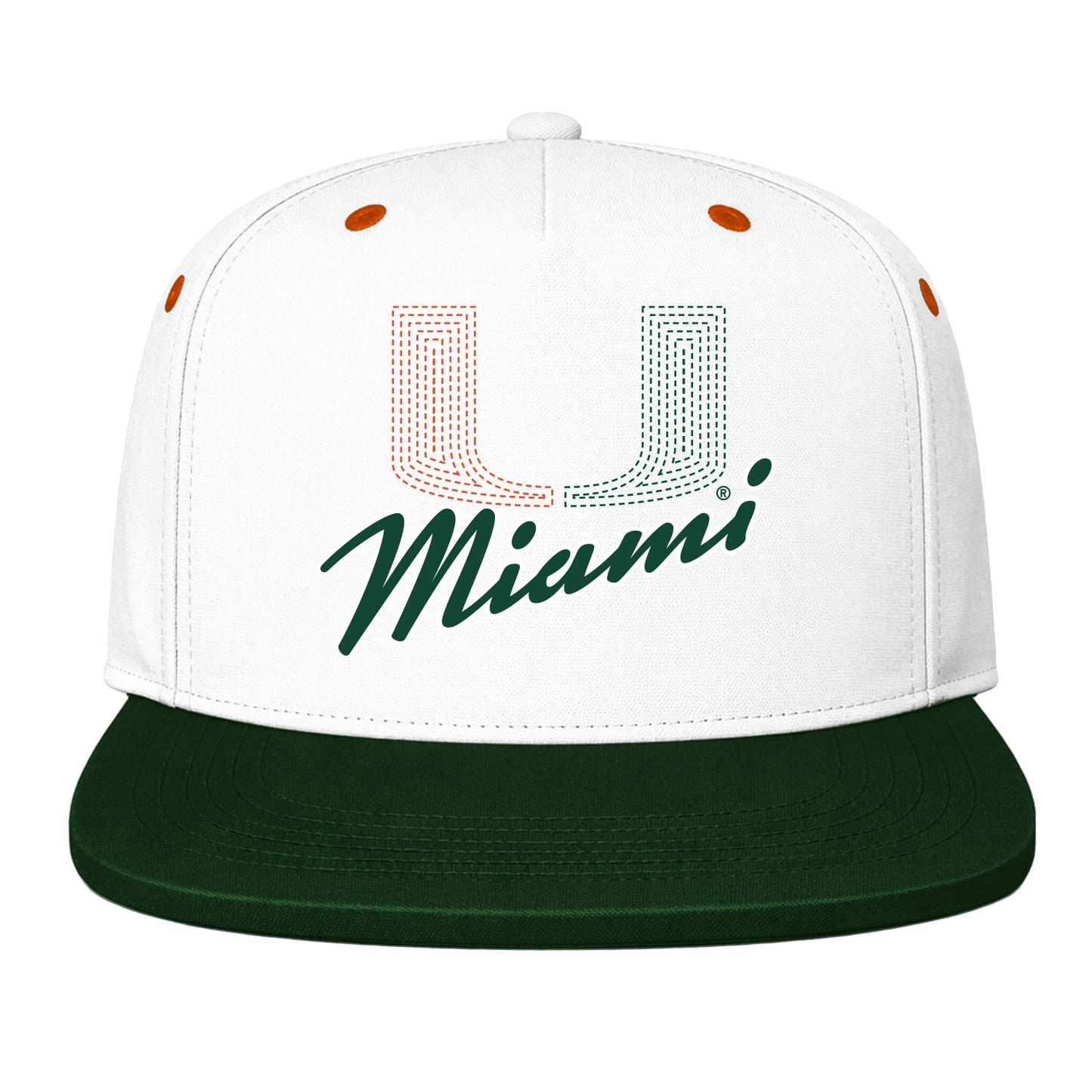 Dyme Lyfe Miami Hurricanes White U Miami 5-Panel Snapback Hat