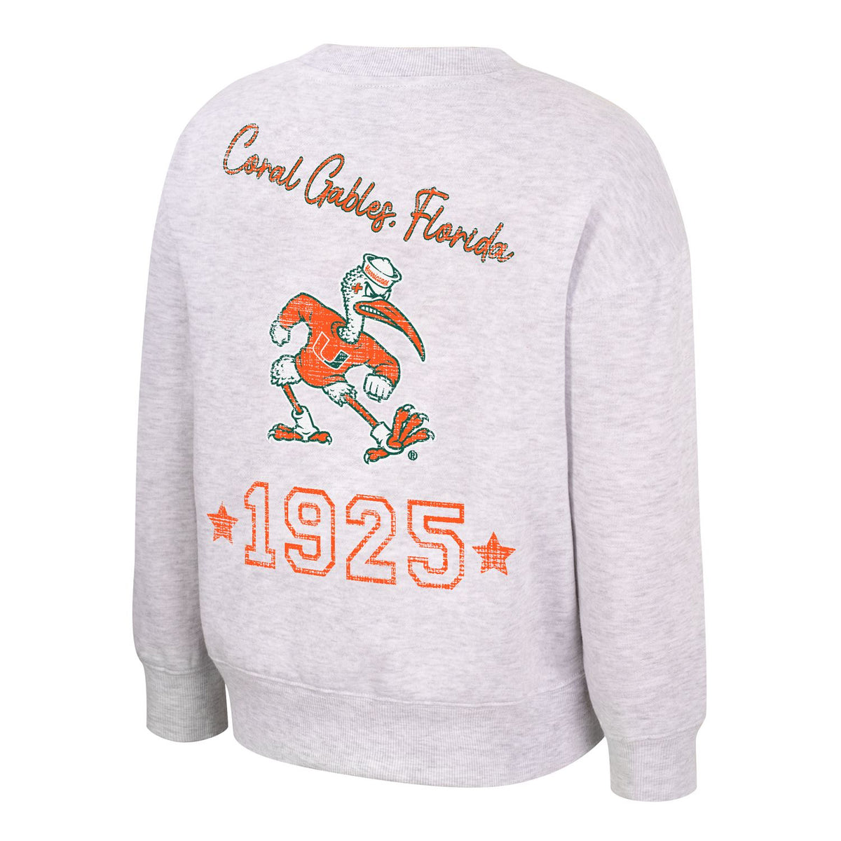 Colosseum Miami Hurricanes Toddler Grey Coco Crew Sweatshirt