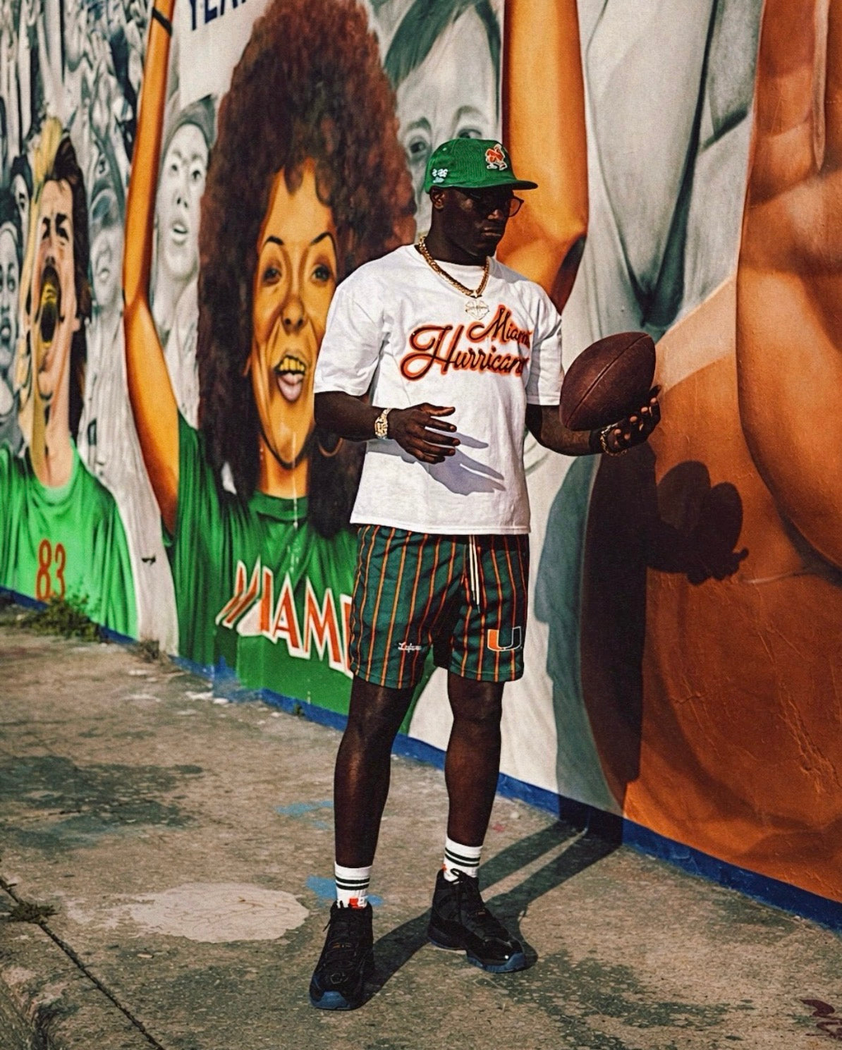 Lafavre Miami Hurricanes White Sebastian Graffiti Heavyweight T-Shirt