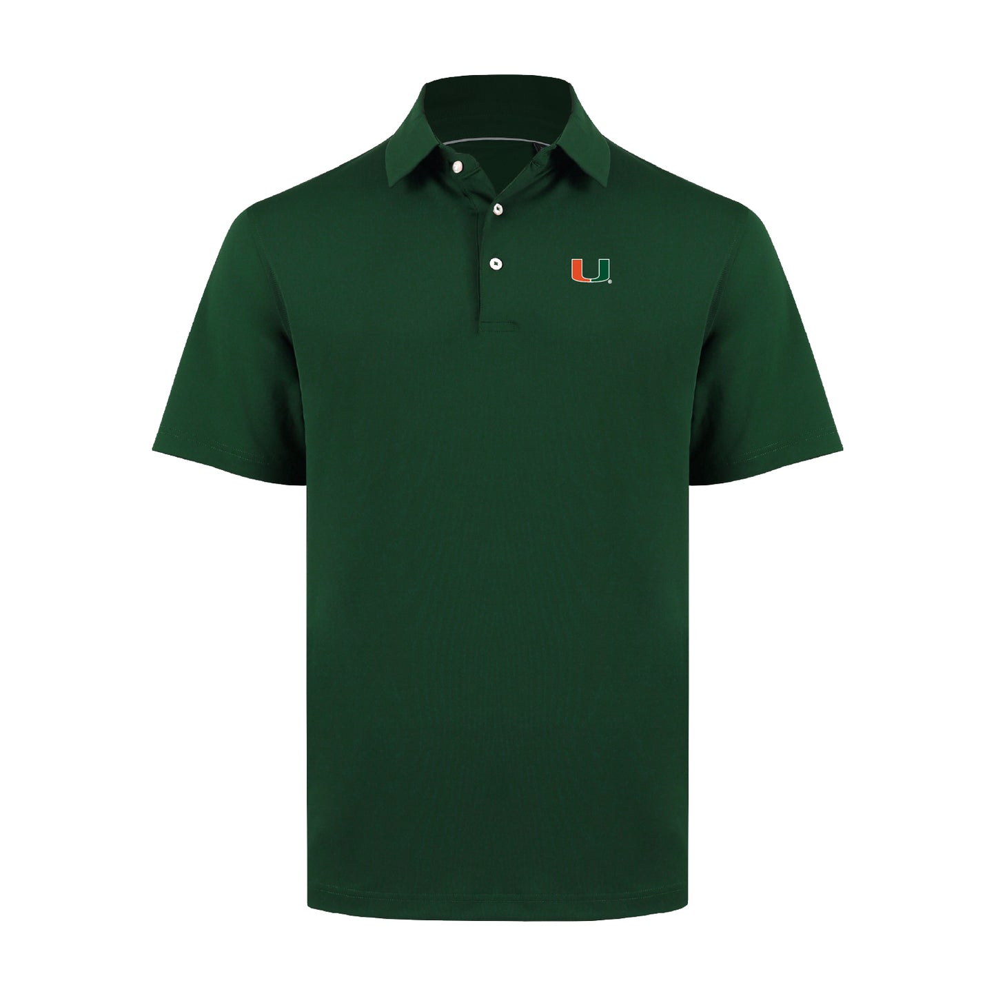 Full Turn Miami Hurricanes Green Performance Polo with U Logo
