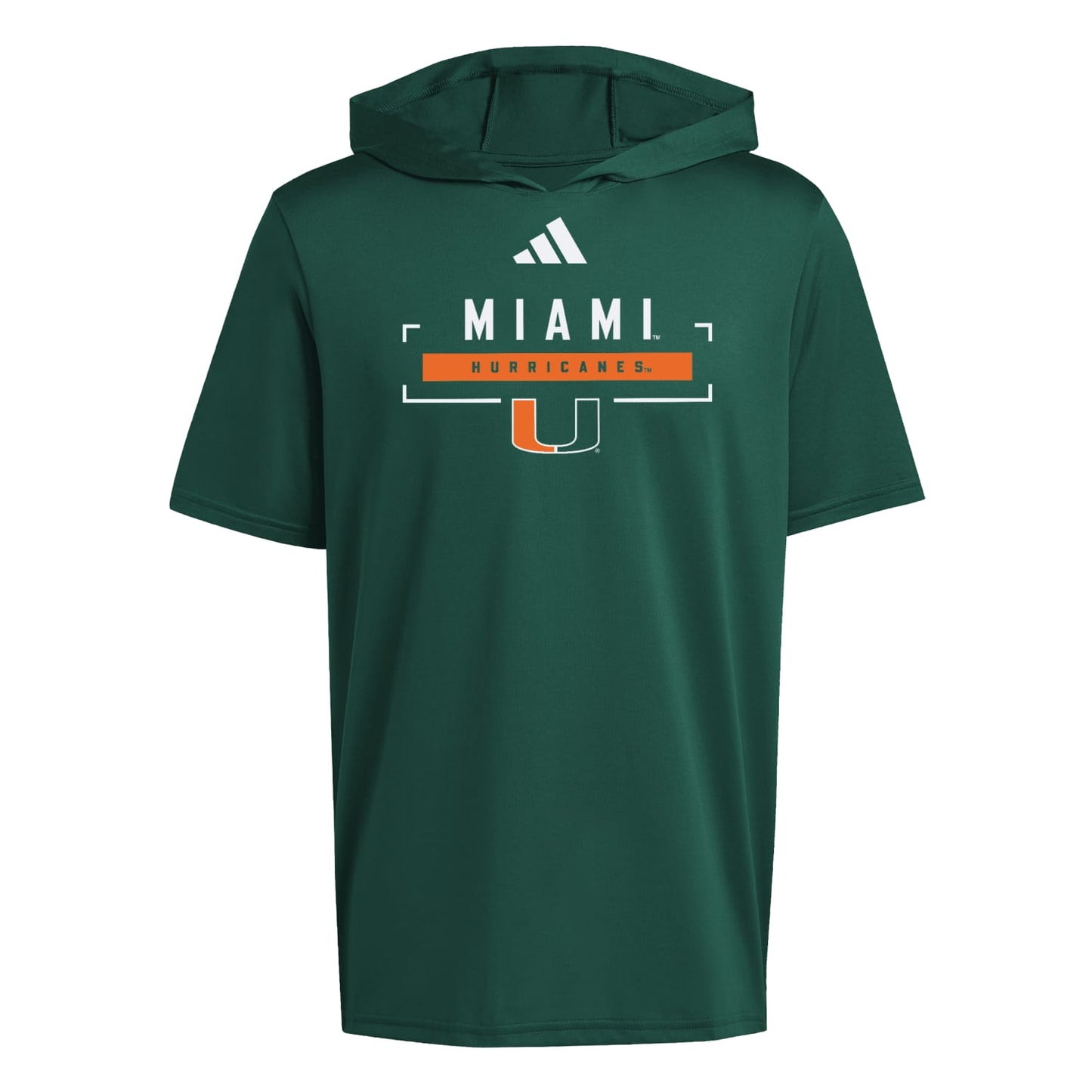 adidas Miami Hurricanes Men's Green D4T Hooded T-Shirt