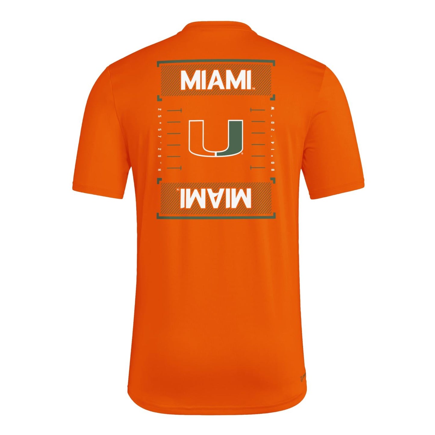 adidas Miami Hurricanes Orange Football Pregame T-Shirt