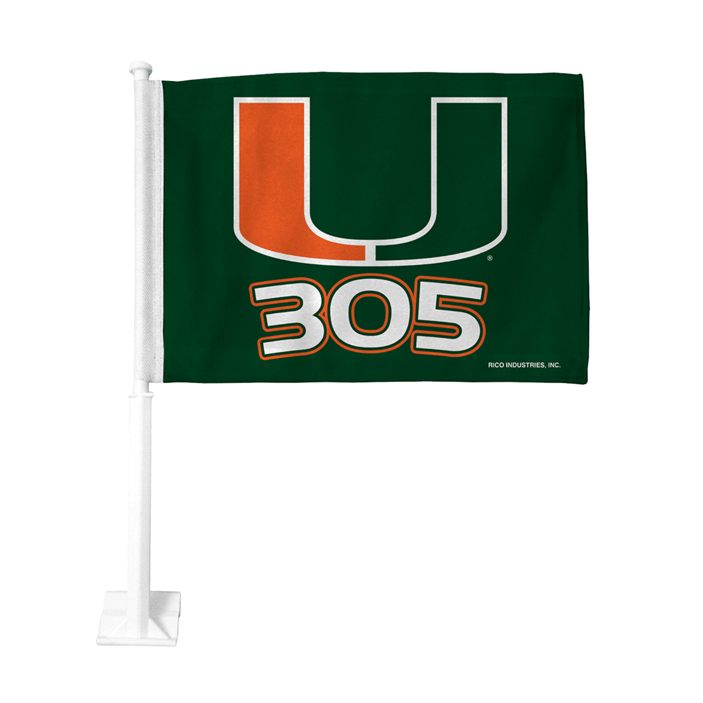 Rico Industries Miami Hurricanes Green 305 Car Flag