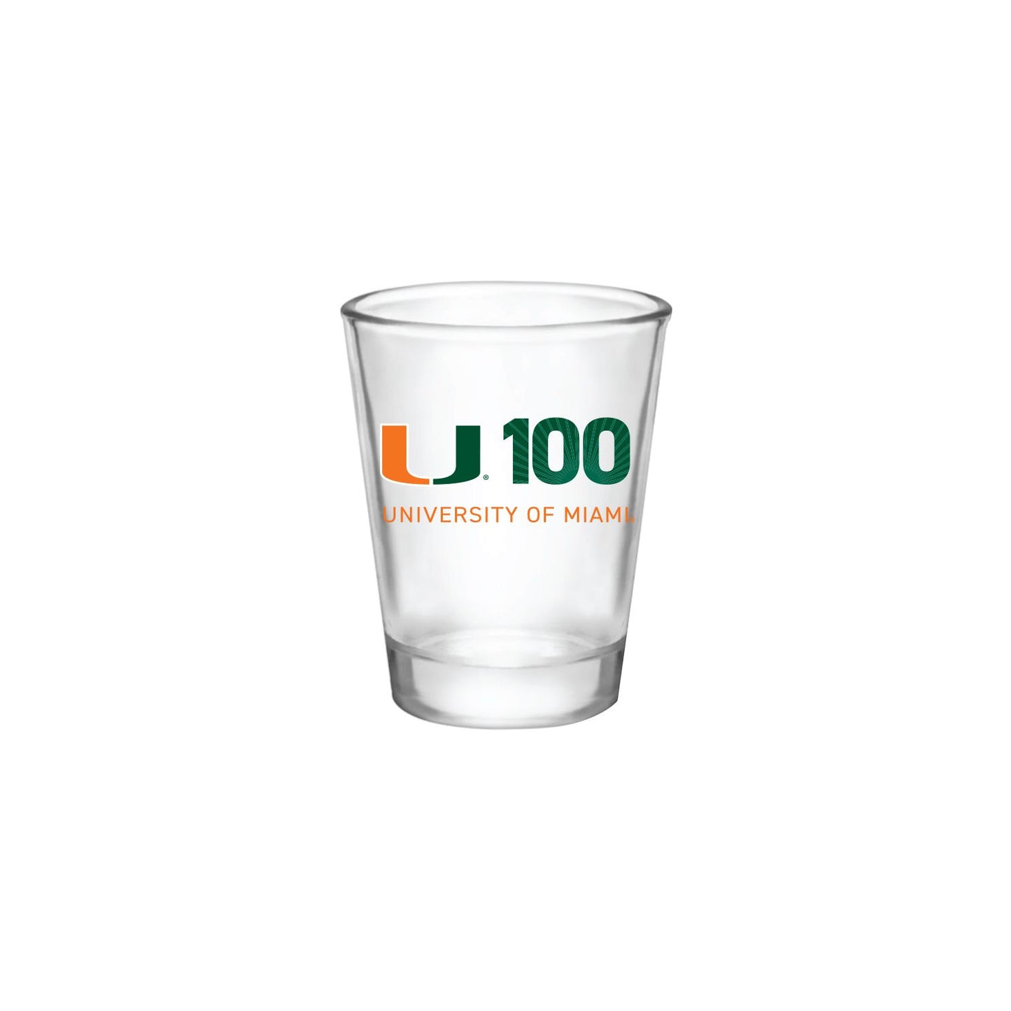 Indigo Falls Miami Hurricanes 2oz U100 Logo Shot Glass
