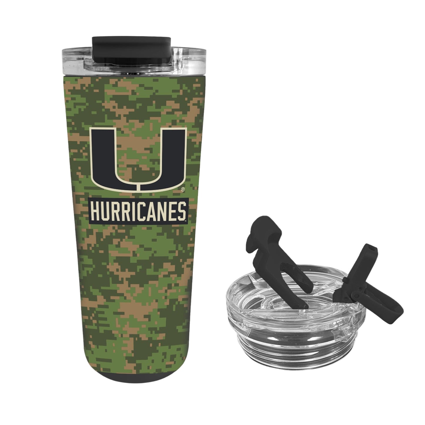 The Fanatic Group Miami Hurricanes Camo U Travel Tumbler