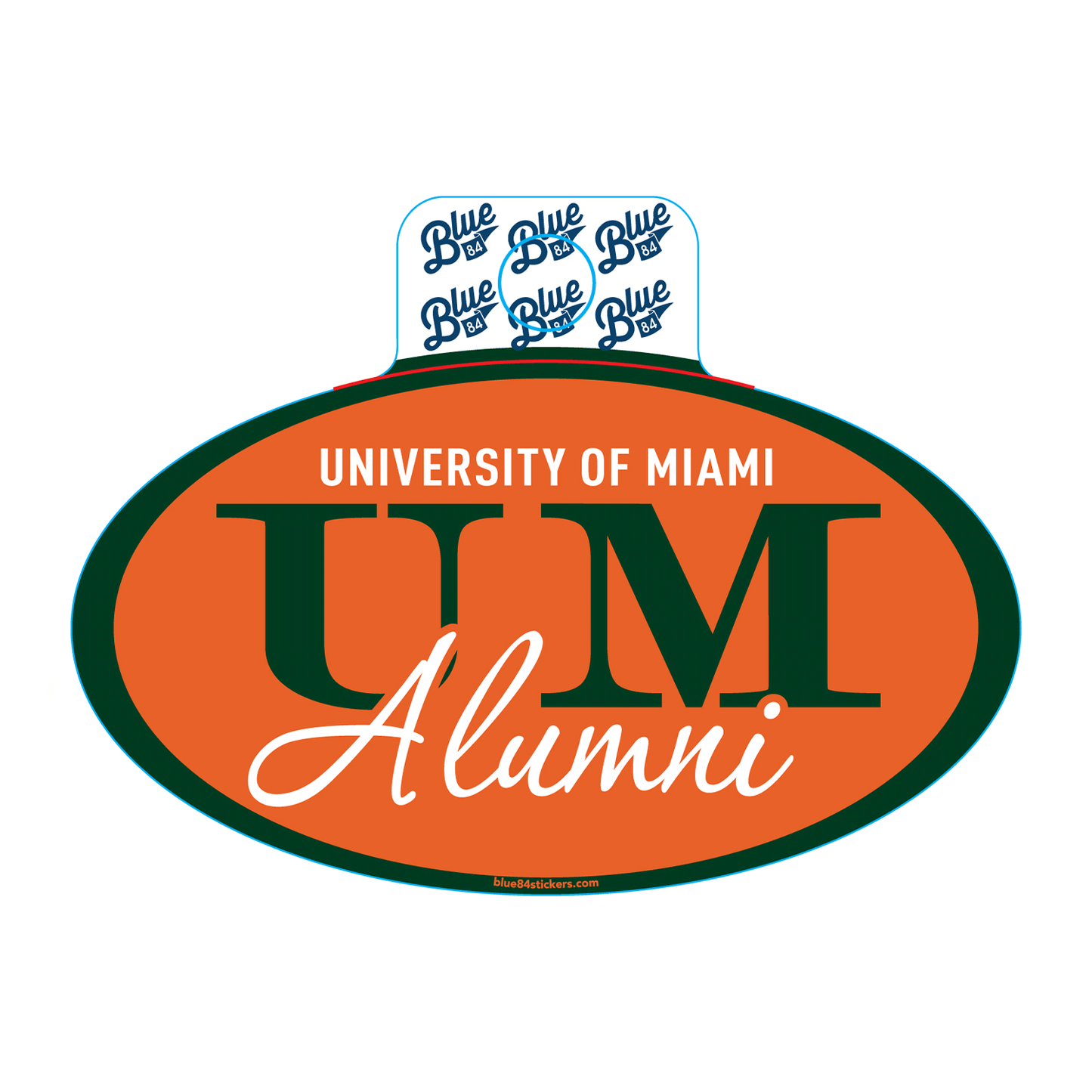 Blue 84 Miami Hurricanes University of Miami UM Alumni Sticker