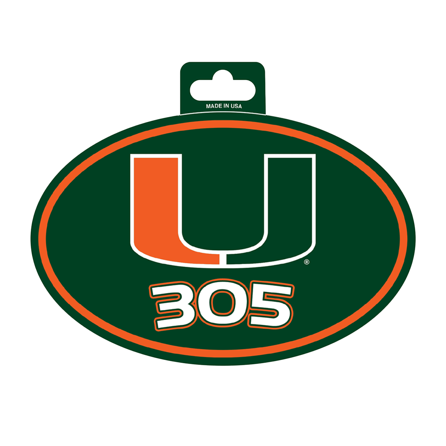 Rico Industries Miami Hurricanes Green 305 Oveal Decal