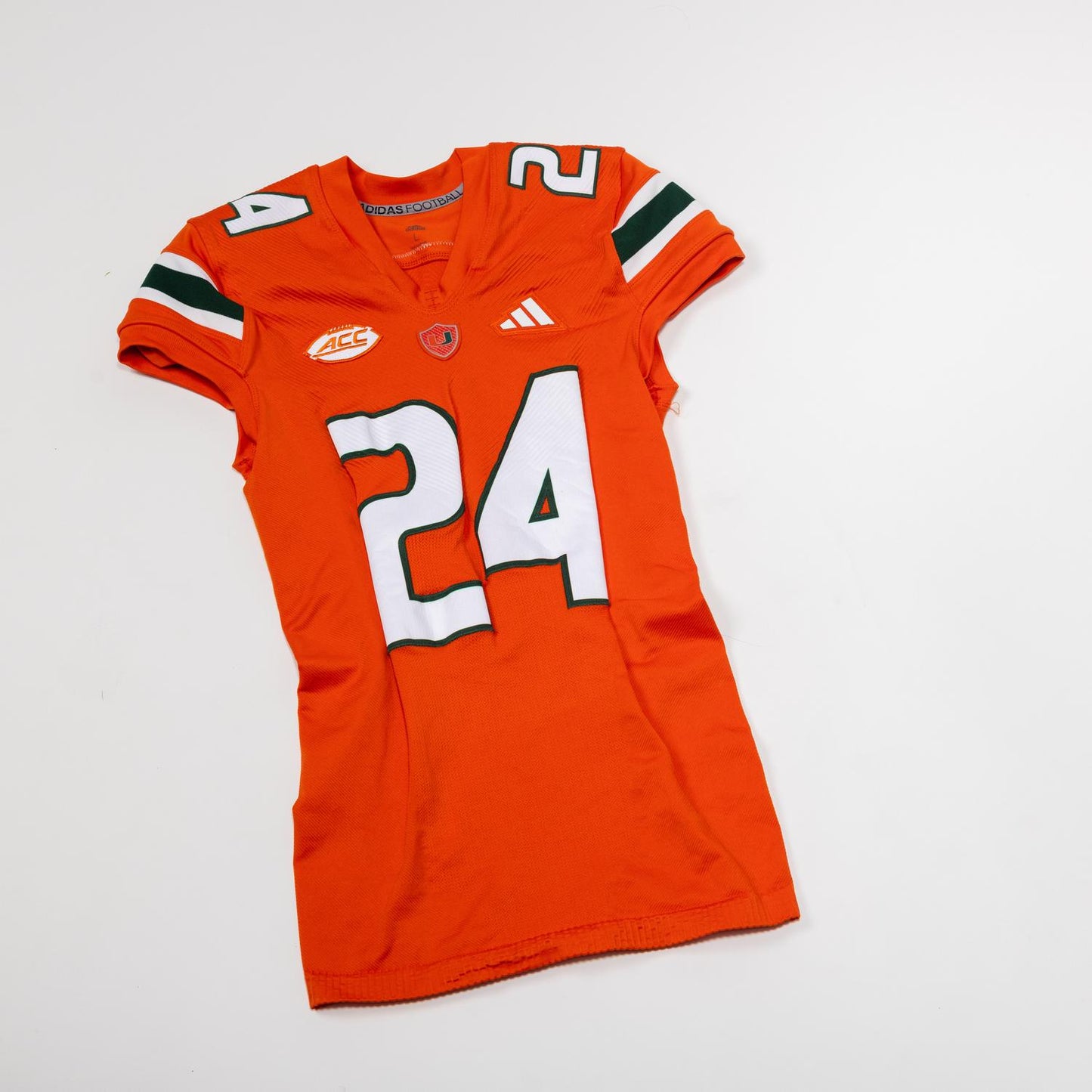 adidas Miami Hurricanes 2024 Student Athlete #24 Malik Bryant Autographed Orange Game-Worn Football Jersey