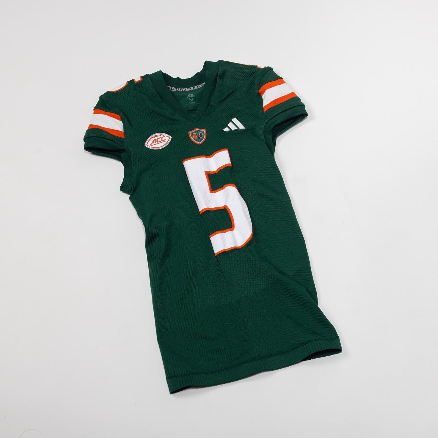 adidas Miami Hurricanes 2023 Student Athlete #5 Ray Ray Joseph Autographed Green Game-Worn Football Jersey