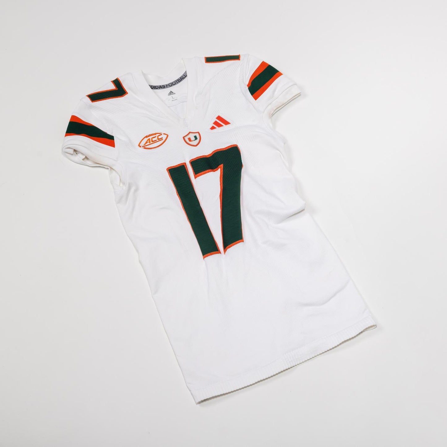 adidas Miami Hurricanes 2024 Student Athlete #17 Emory Williams Autographed White Game-Worn Football Jersey