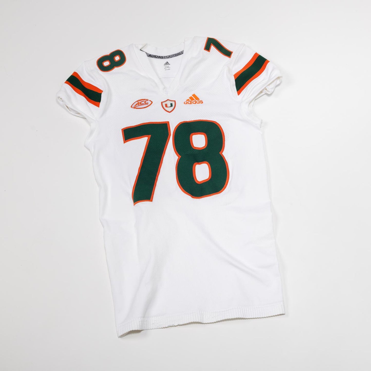 adidas Miami Hurricanes 2024 Student Athlete #78 Matthew McCoy Autographed White Game-Worn Football Jersey