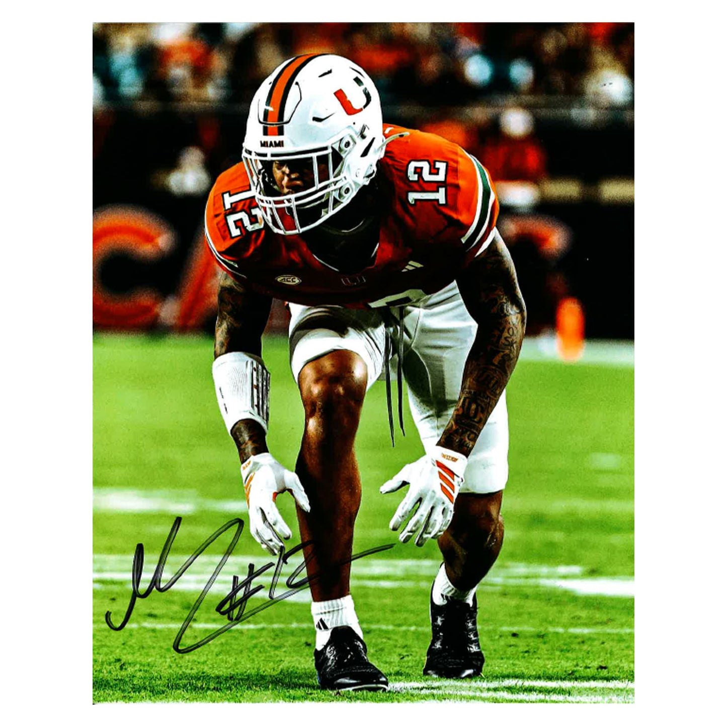 University of Miami Miami Hurricanes Student Athlete #12 Marquise Lightfoot 8"X10" Action Autographed Photo