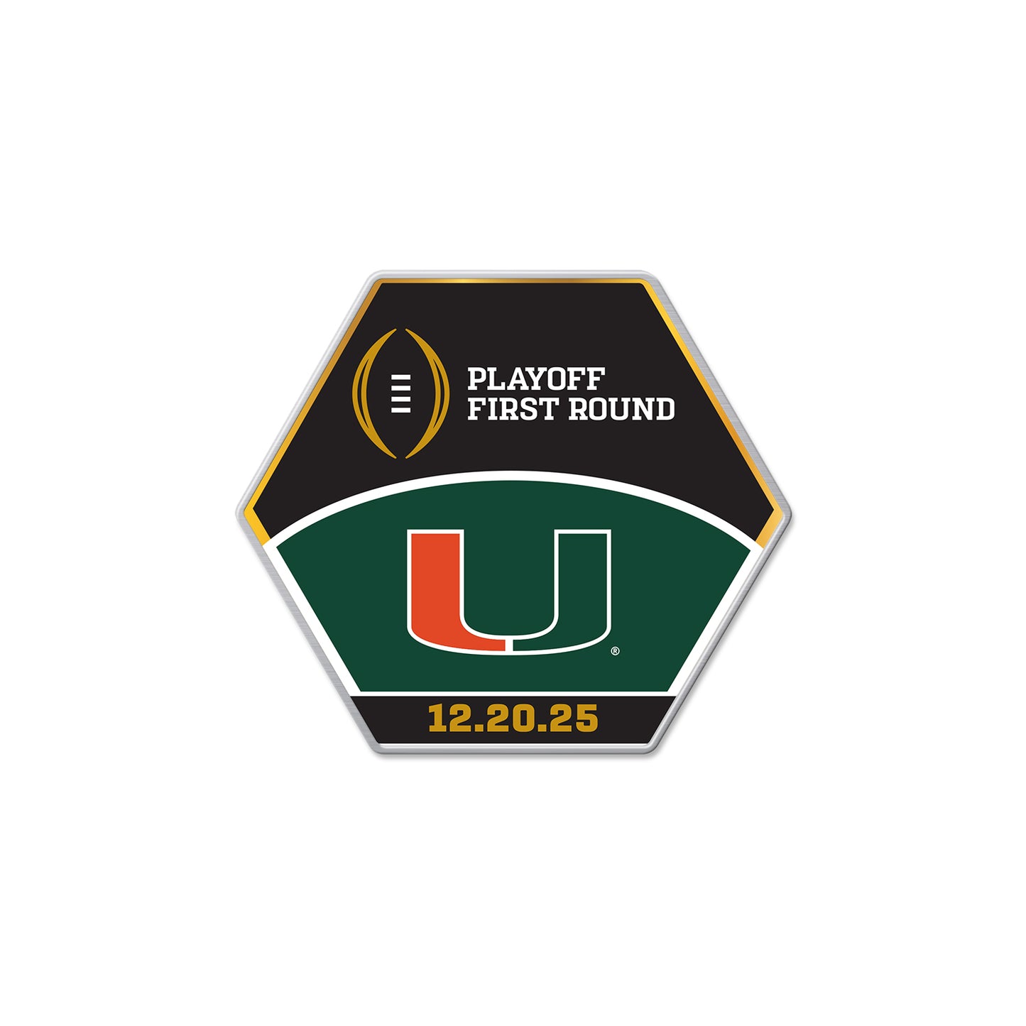 Aminco Miami Hurricanes 2025-26 College Football Playoff Playoff Lapel Pin