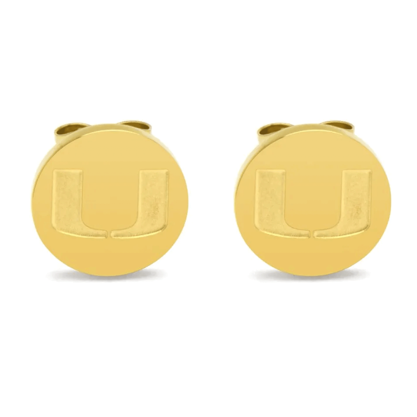 FanDrip Miami Hurricanes 'Gold' U Logo Stainless Steel Earrings