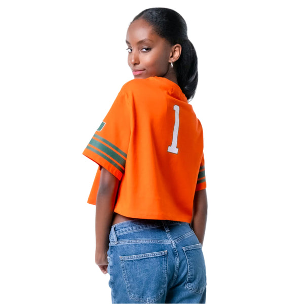 ESTABLISHED & CO. Miami Hurricanes Women's Orange Cropped #1