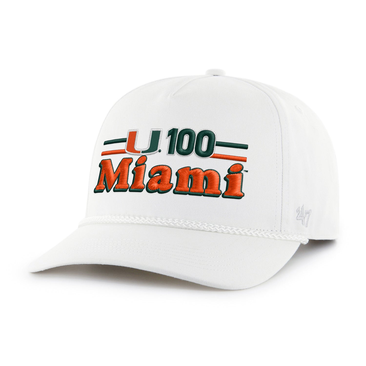 47 Brand Miami Hurricanes White U100 Campscape Hitch Relaxed Fit