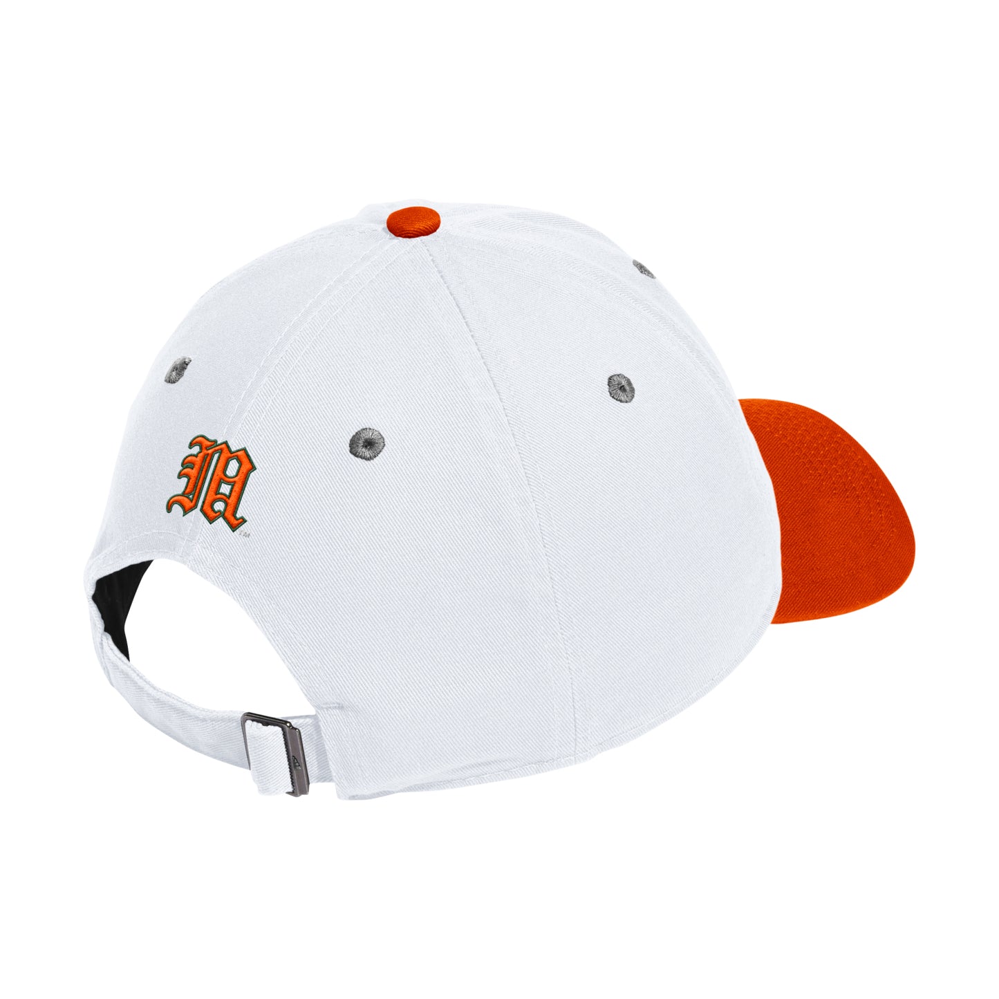adidas Miami Hurricanes White Vintage Sebastian Adjustable Hat - Back View