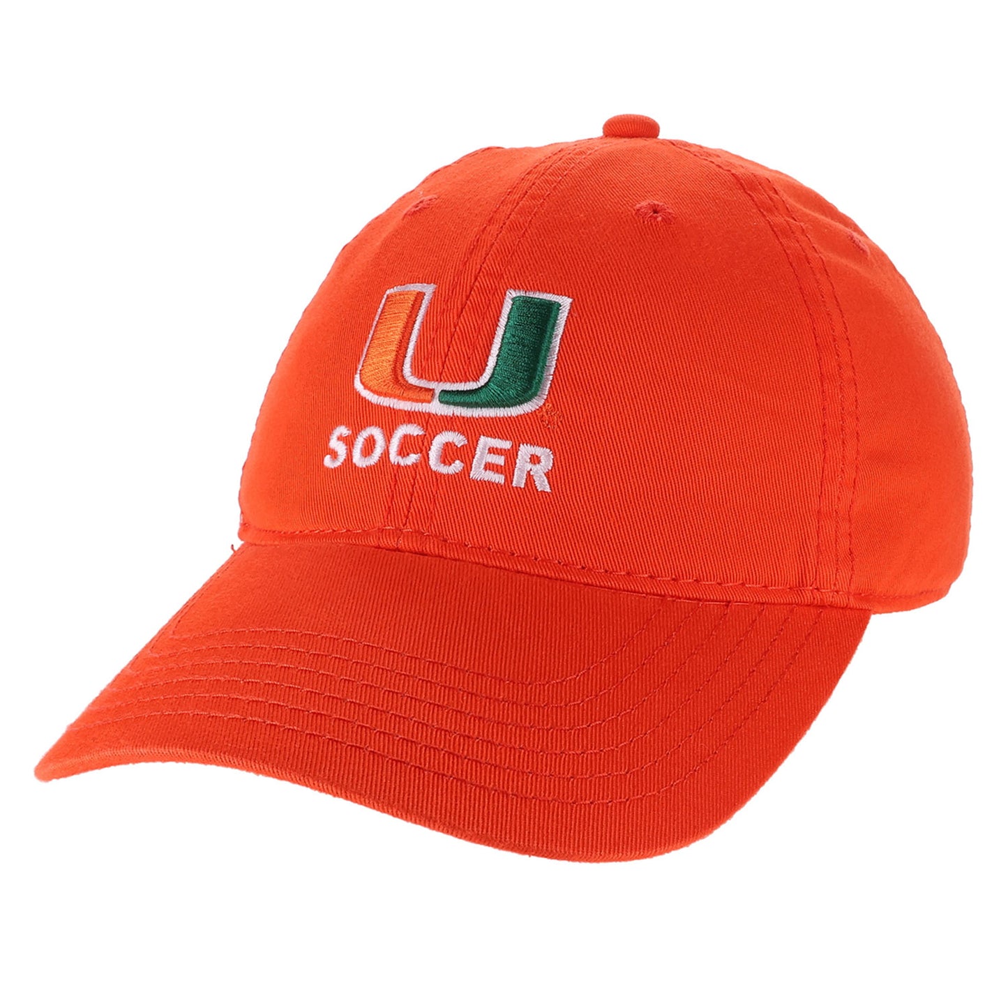Legacy Miami Hurricanes Orange U Soccer Adjustable Hat