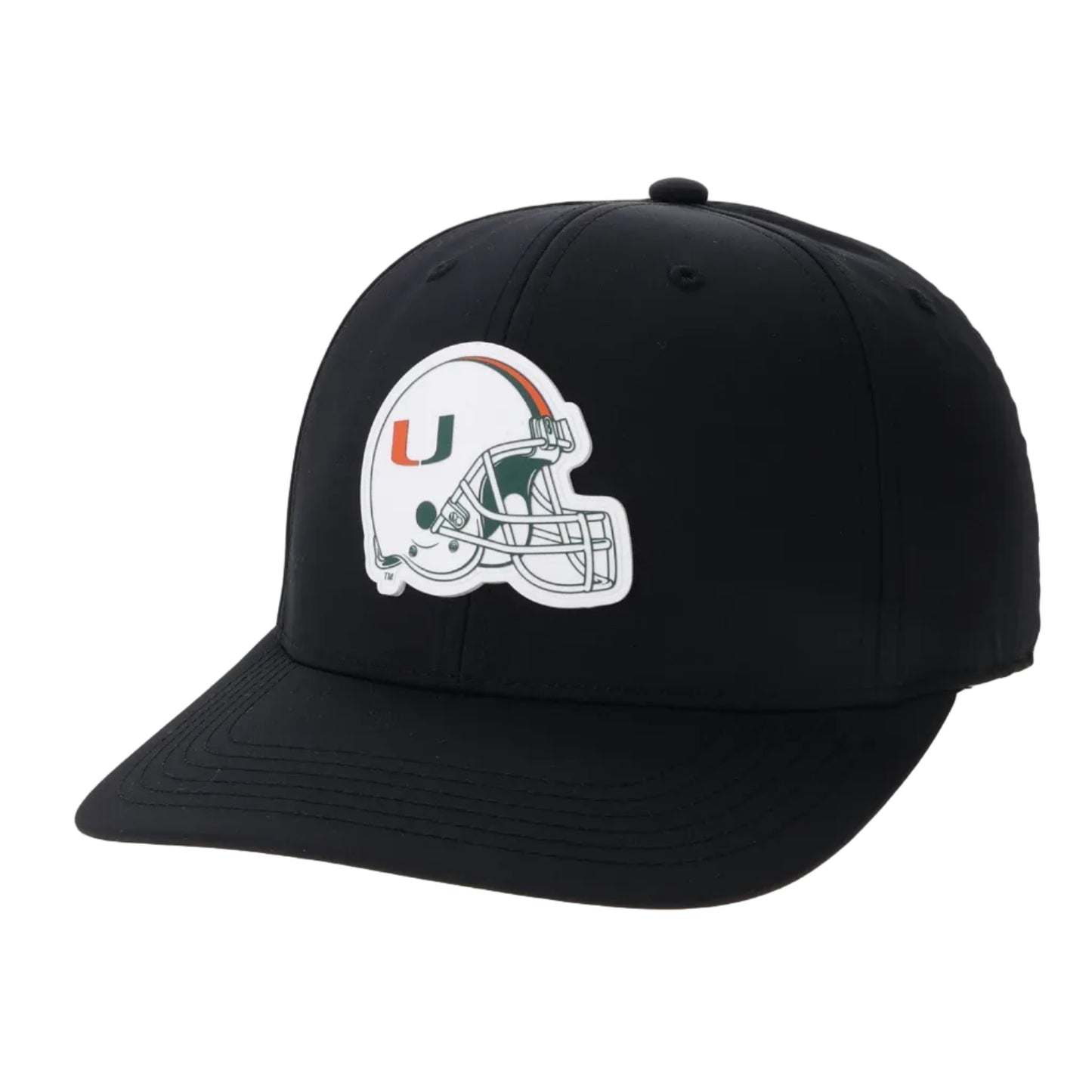 Legacy Miami Hurricanes Black Football Helmet Patch Adjustable Hat