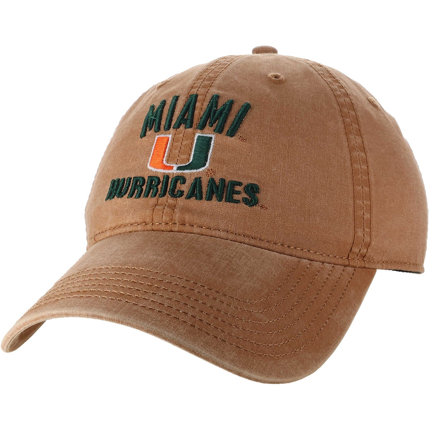 Legacy Miami Hurricanes Sunbaked U Terra Twill Adjustable Hat