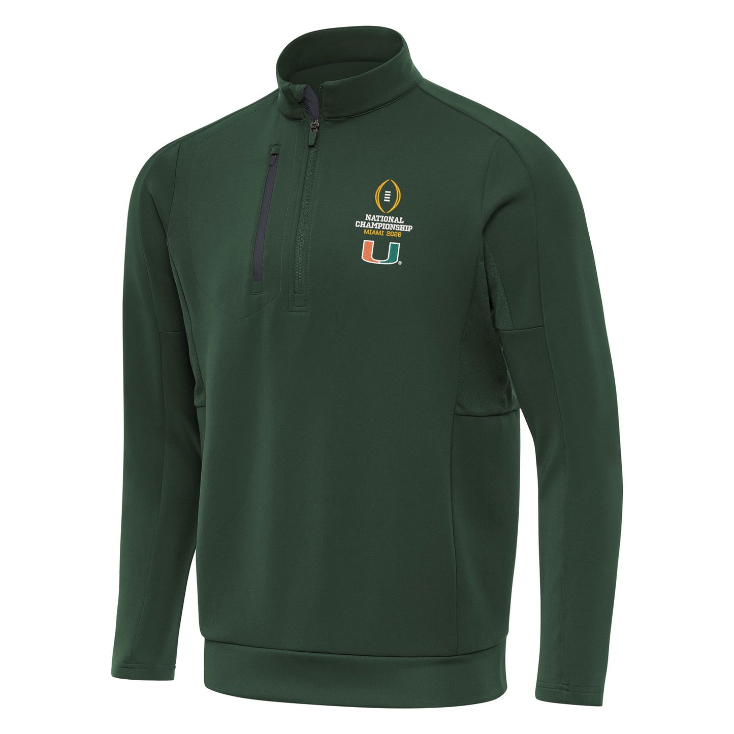 Antigua Miami Hurricanes Green 2026 National Championship Quarter-Zip Jacket