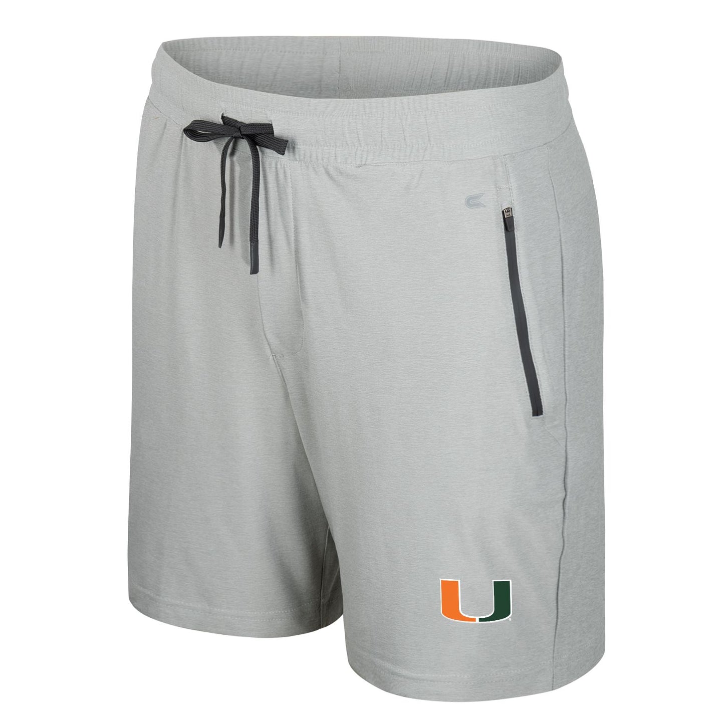 Colosseum Miami Hurricanes Ash Grey U Logo 7" Shorts