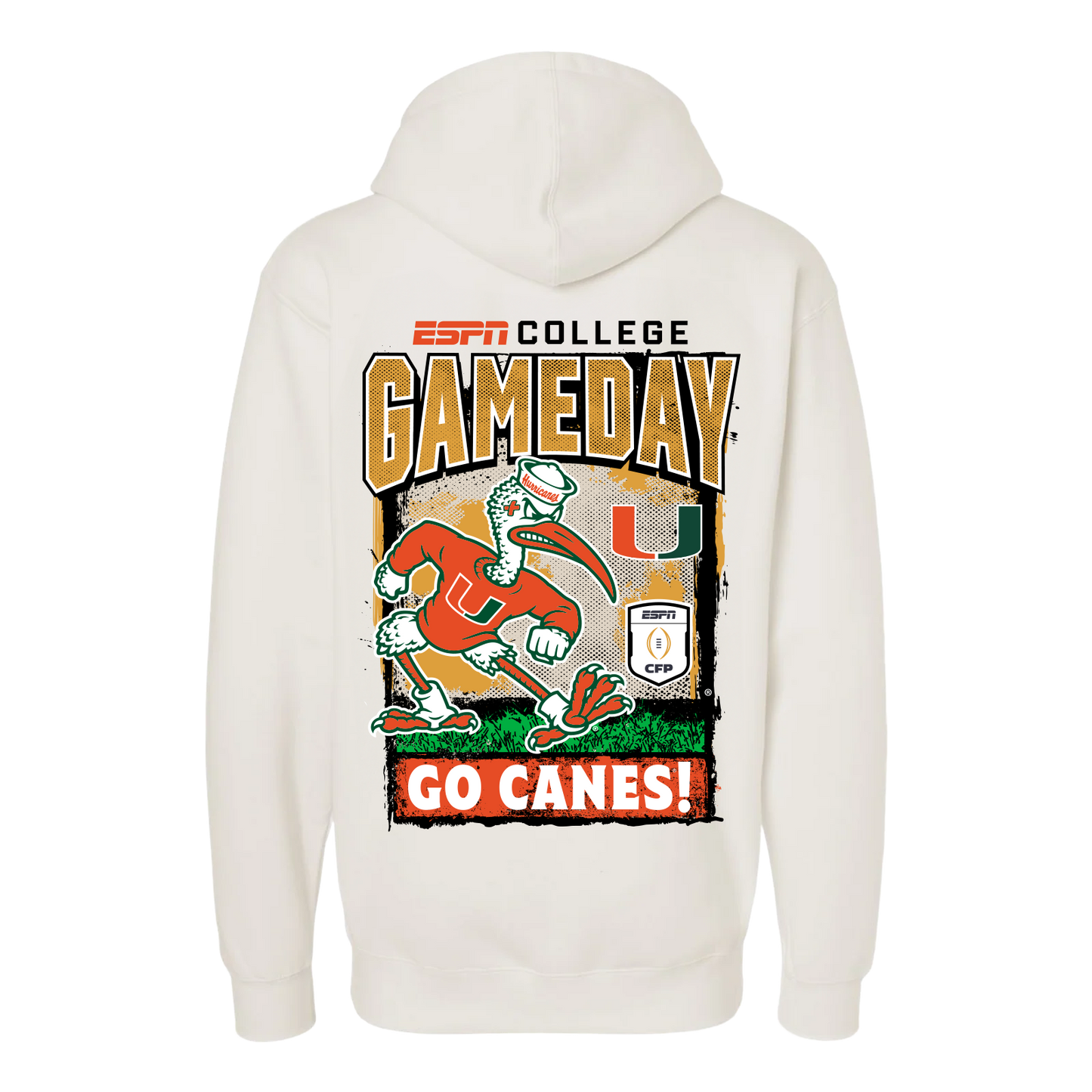 Something Inked Miami Hurricanes Cream 2025-26 College Football Playoff Playoff Hoodie