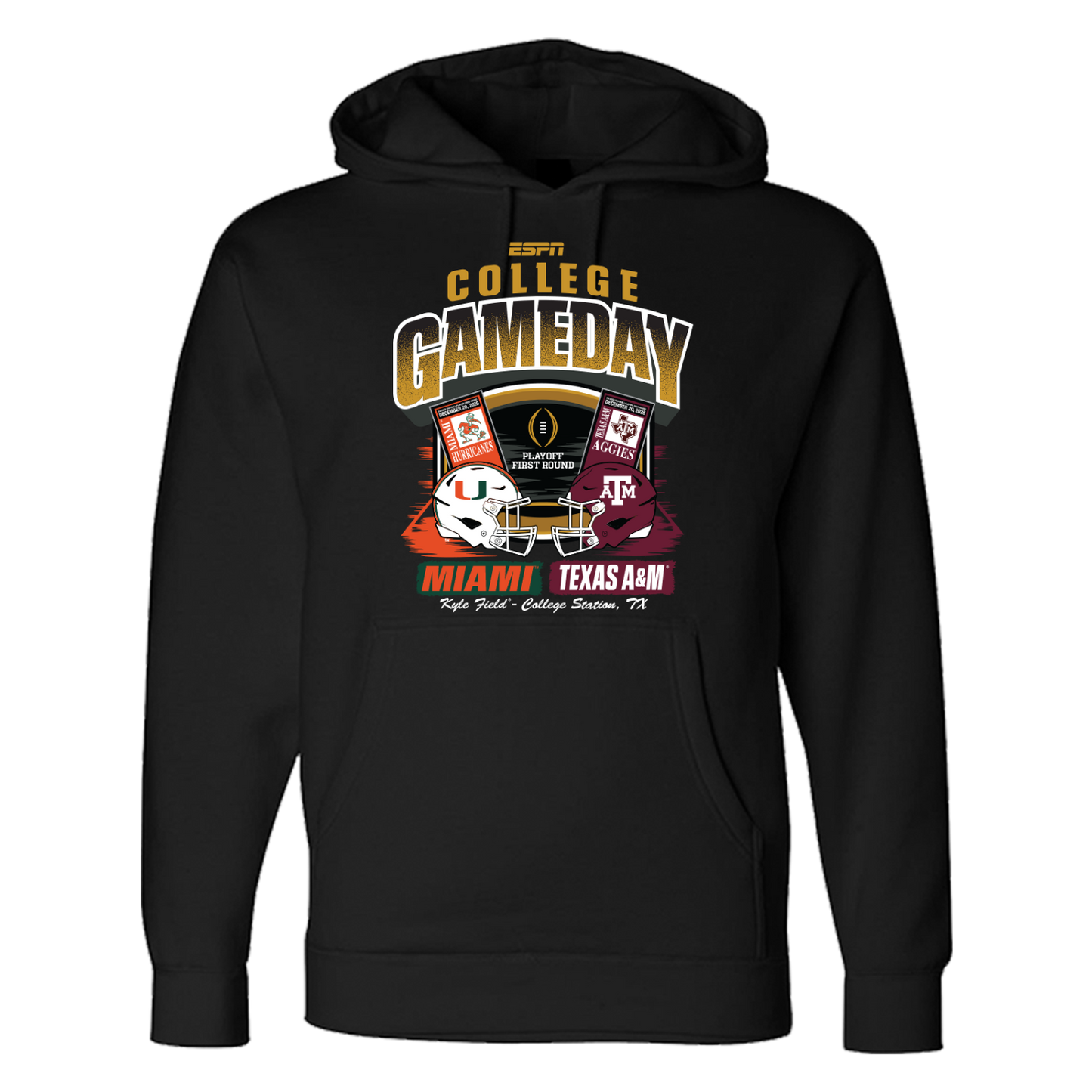 Something Inked Miami Hurricanes Black 2025–26 College Football Playoff ESPN Game Day Sweatshirt