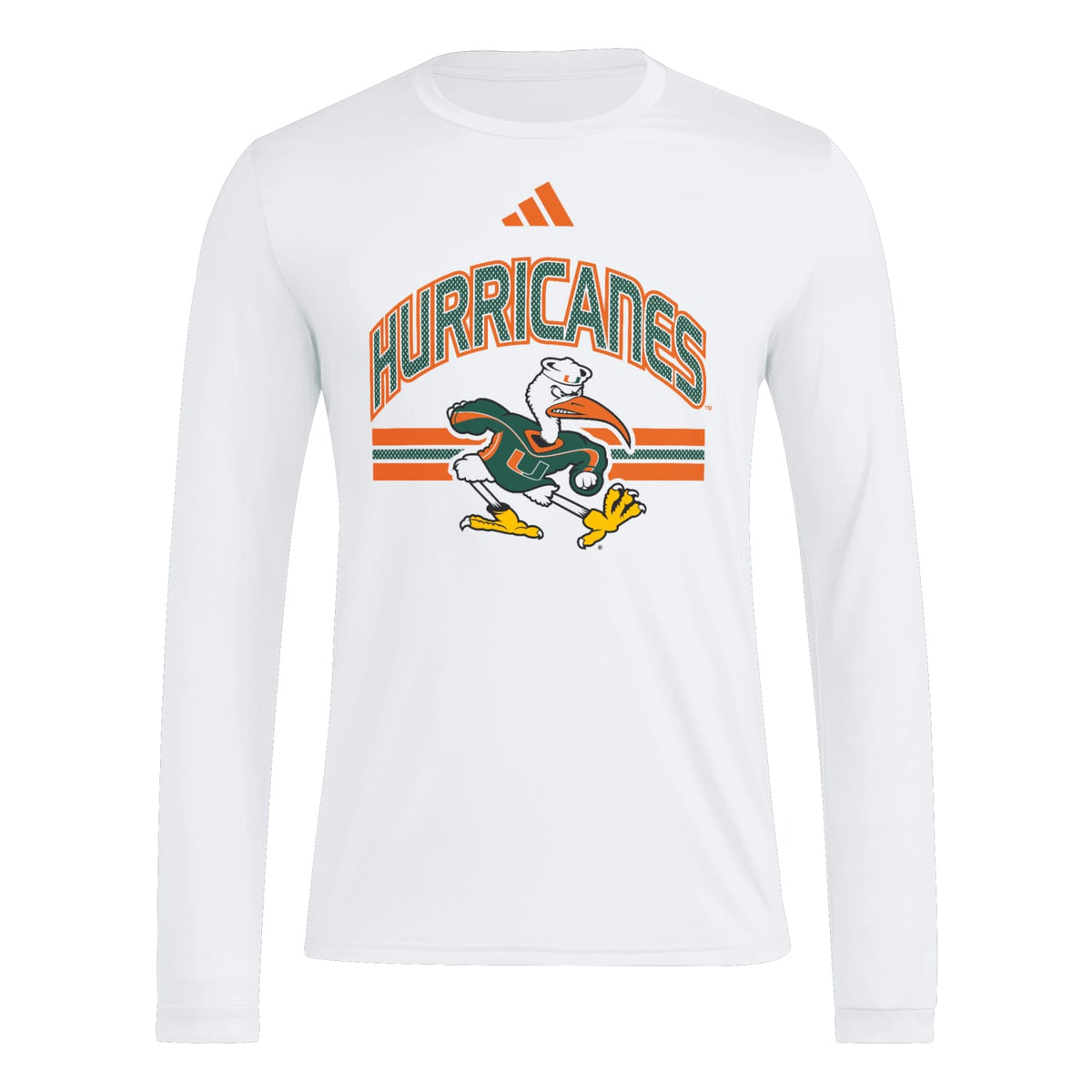 adidas Miami Hurricanes White 2001 Collection Longsleeve Sebastian T-Shirt