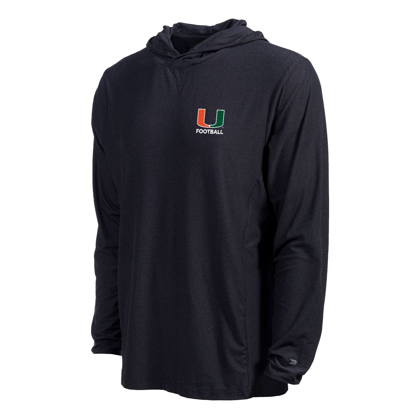 Colosseum Miami Hurricanes Black Cloud U Football Long Sleeve Hooded Shirt