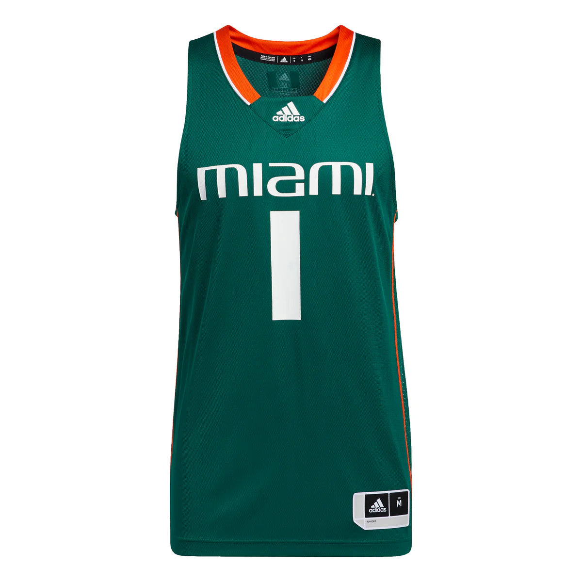Miami Hurricanes adidas Swingman Basketball Jersey - Green L Miami Hurricanes adidas Swingman Basketball Jersey - Green L