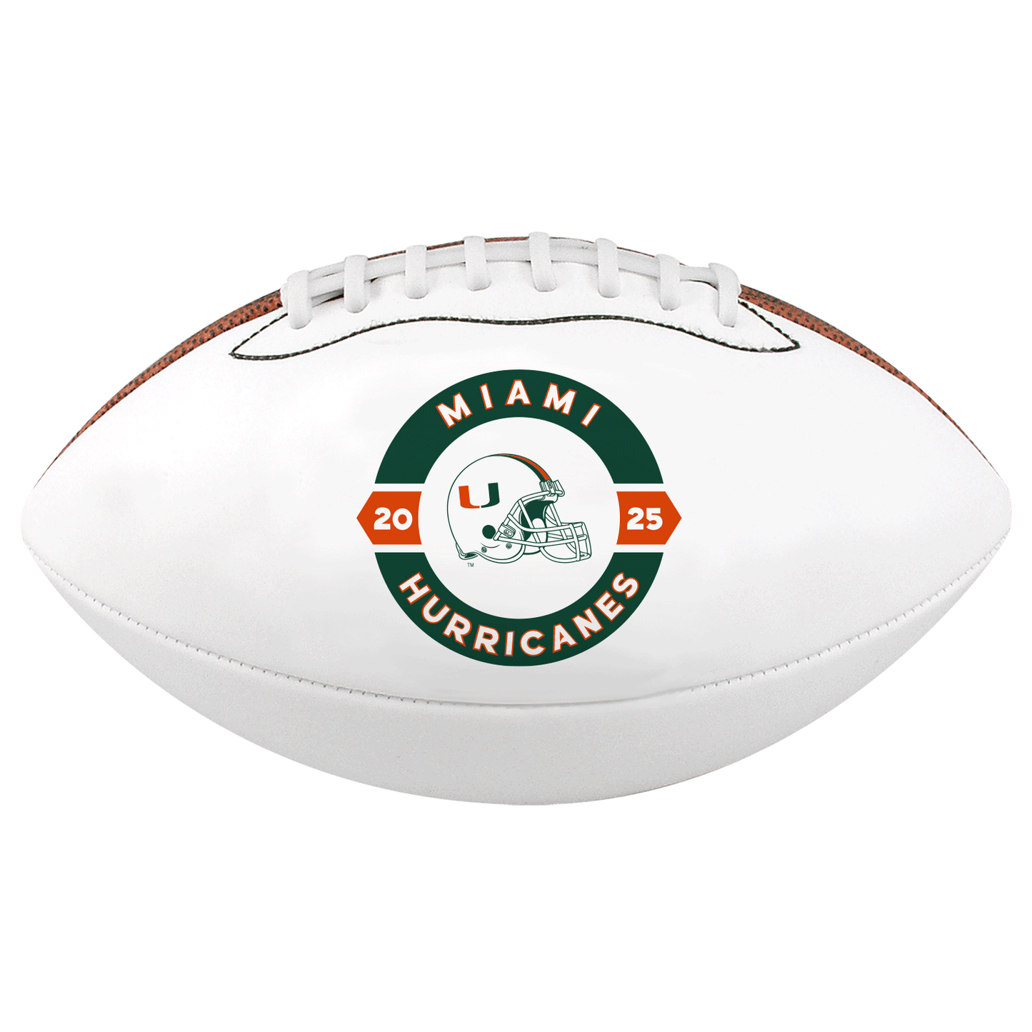 Baden Sports Miami Hurricanes White 2025 UFootball Full Size Autograph Football