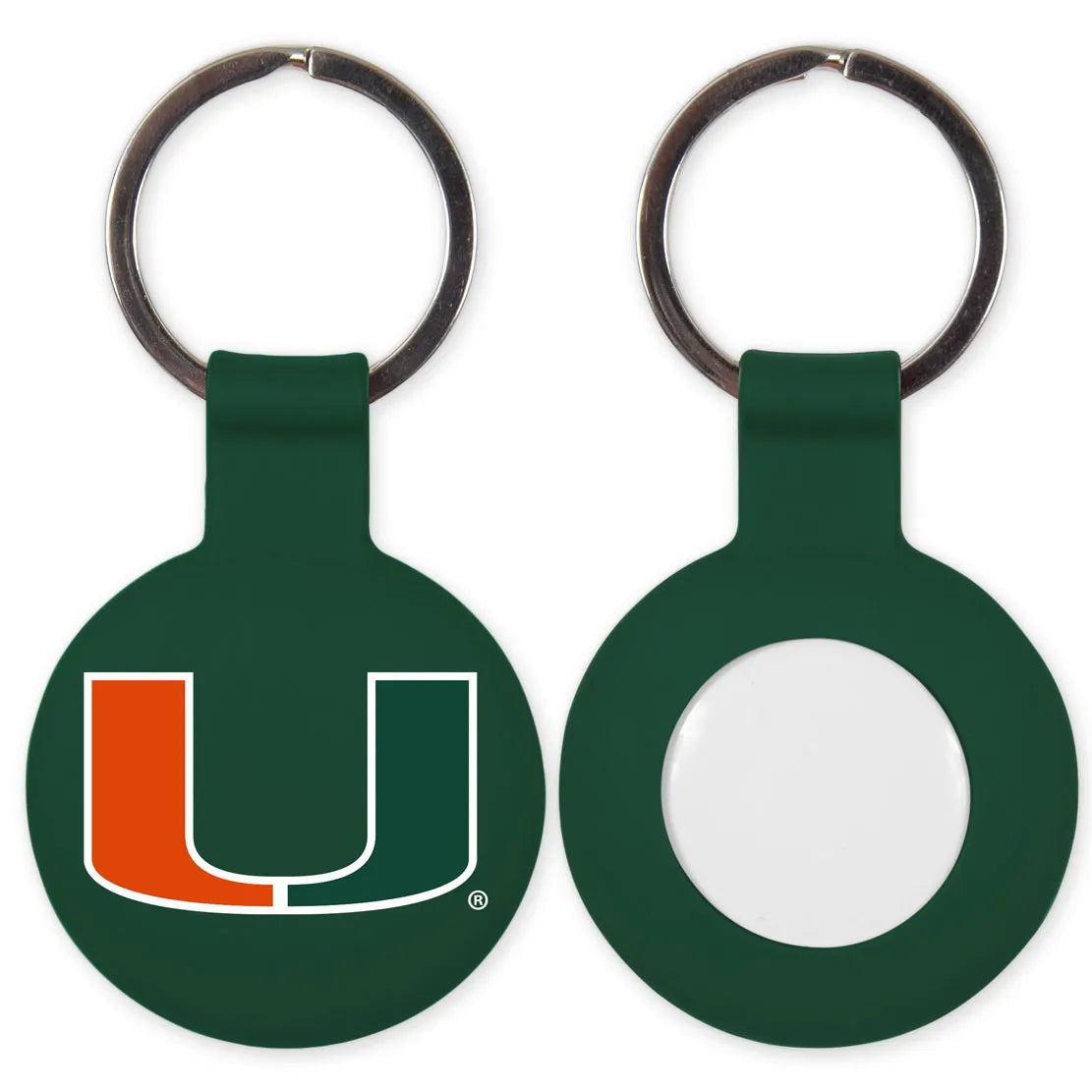 WinCraft Miami Hurricanes Green U AirTag Keychain
