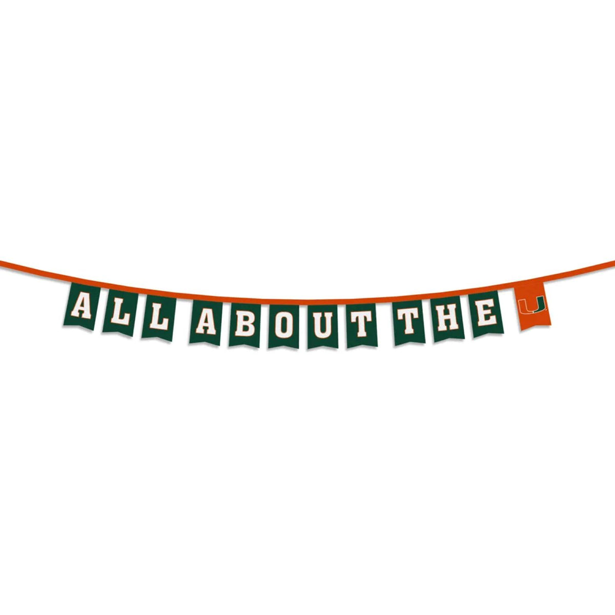 WinCraft Miami Hurricanes Orange and Green All About the U Party Banner