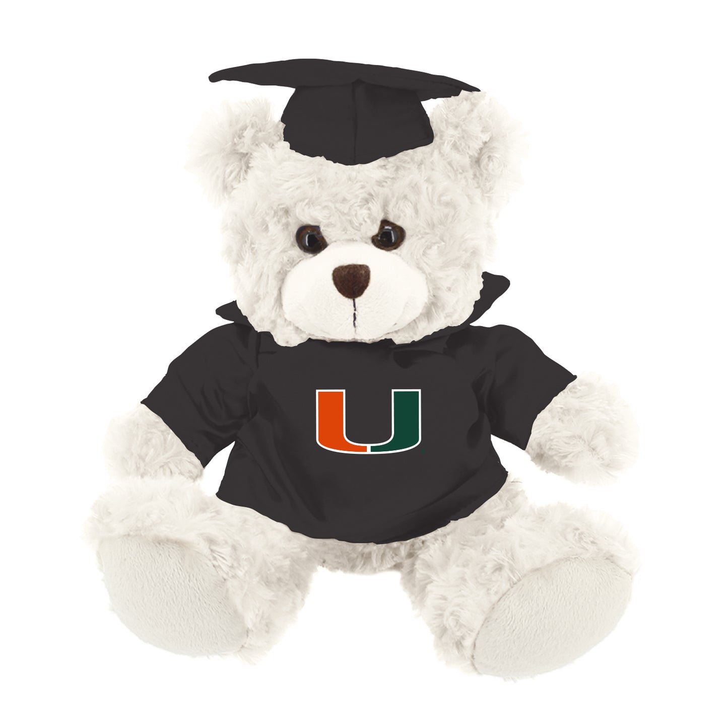 Jardine University of Miami Cap & Gown 12" White Plush Bear
