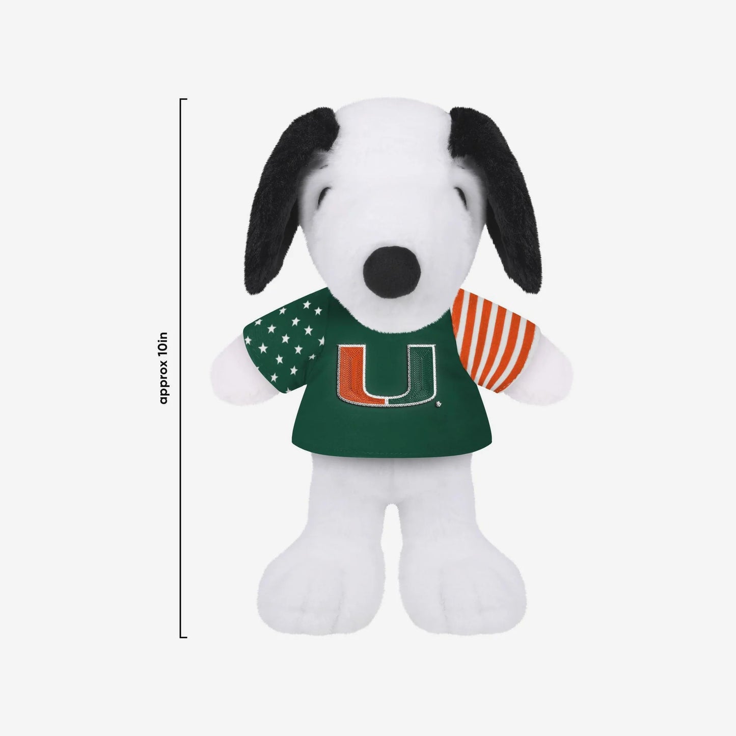 FOCO Miami Hurricanes 10" Snoopy Green Jersey USA Plush