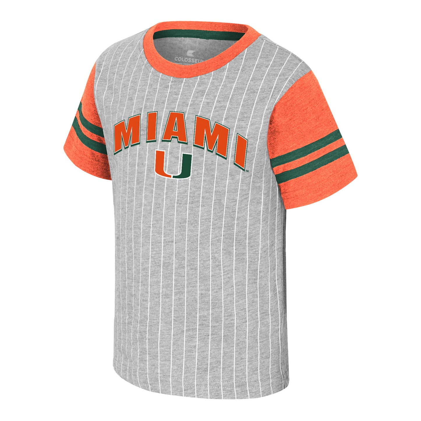 Colosseum Miami Hurricanes Toddler Grey Pinstripe T-Shirt