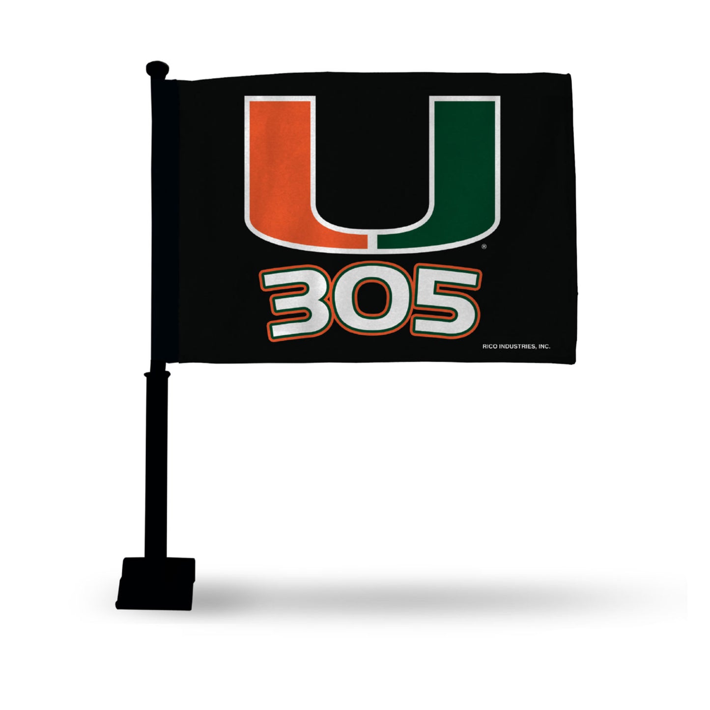 Rico Industries Miami Hurricanes Black 305 Car Flag