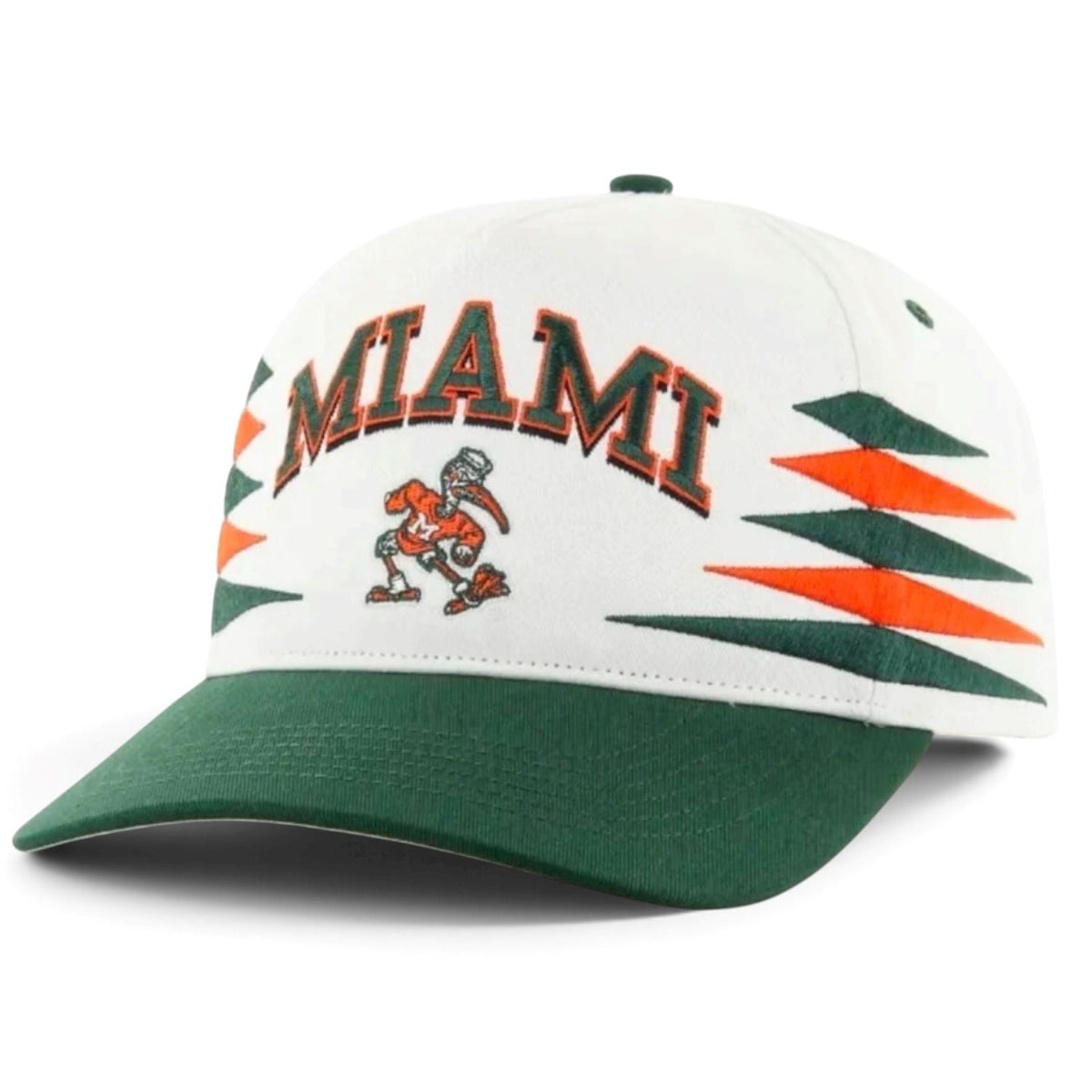 '47 Brand Miami Hurricanes White Diamond Cut Adjustable Hat