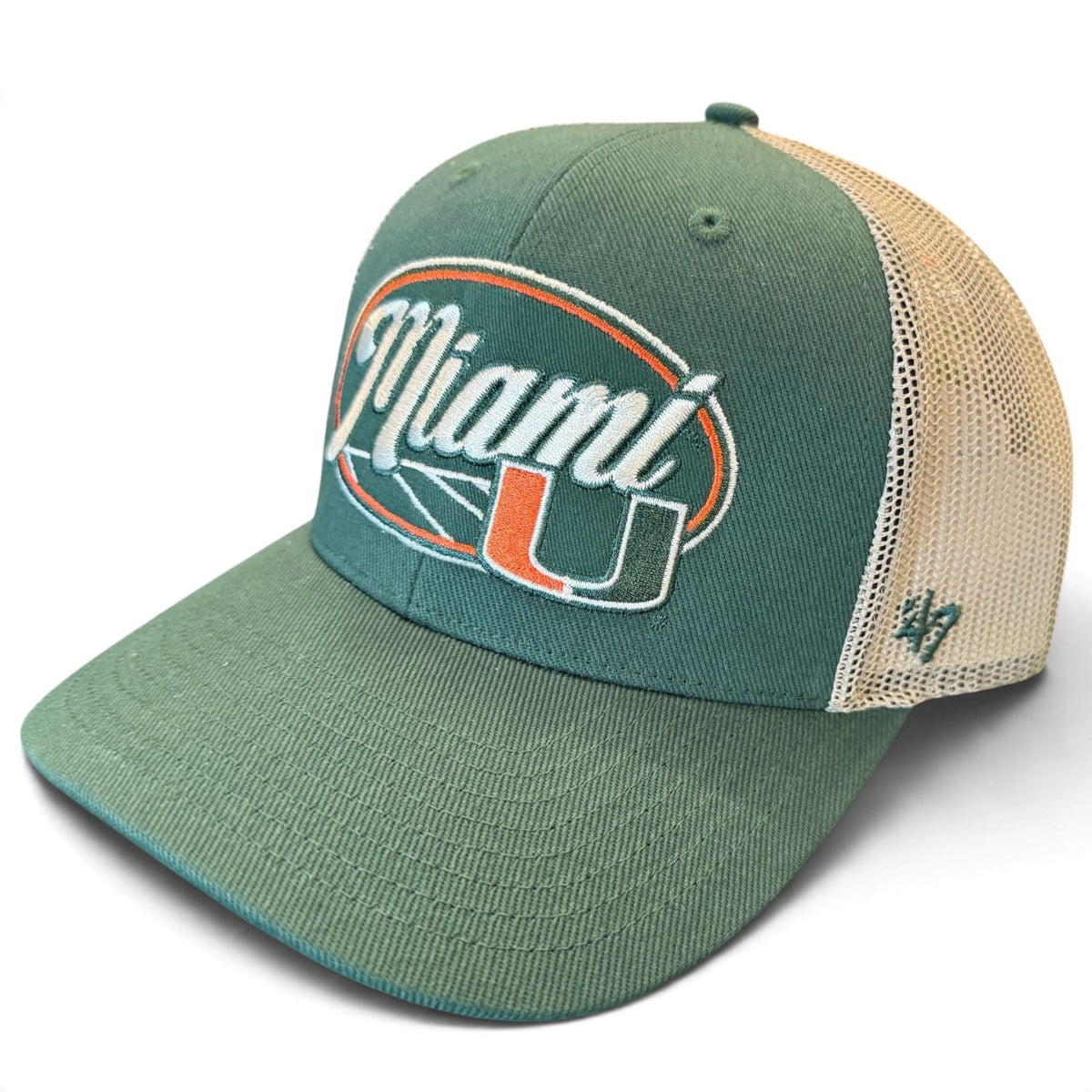 '47 Brand Miami Hurricanes Green Enfield Miami Trucker Adjustable Hat
