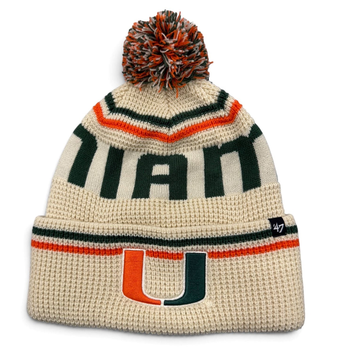 '47 Brand Miami Hurricanes Miami Cream Cuff Knit Beanie