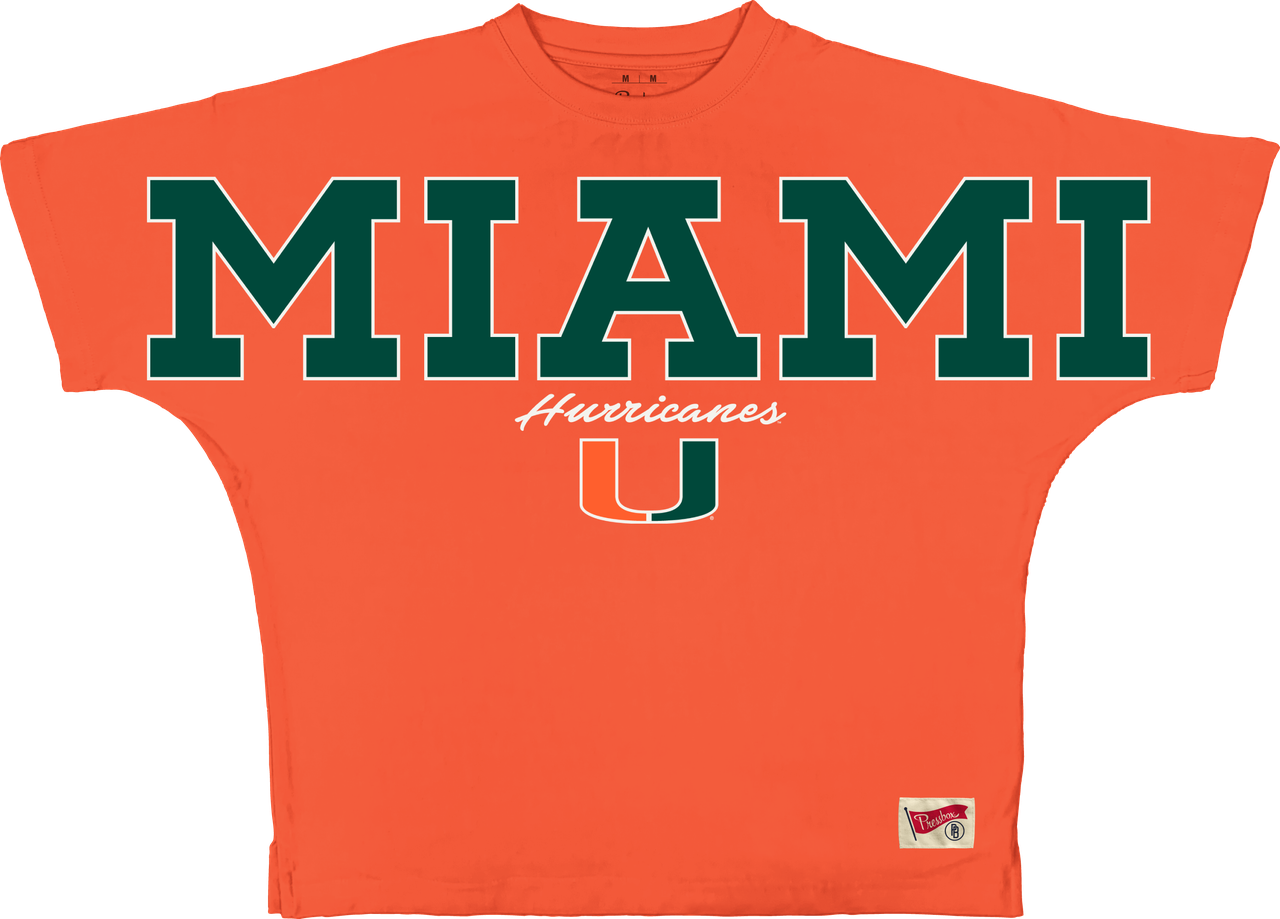 Pressbox Miami Hurricanes Women's Orange Flannigan Modesto Shirt