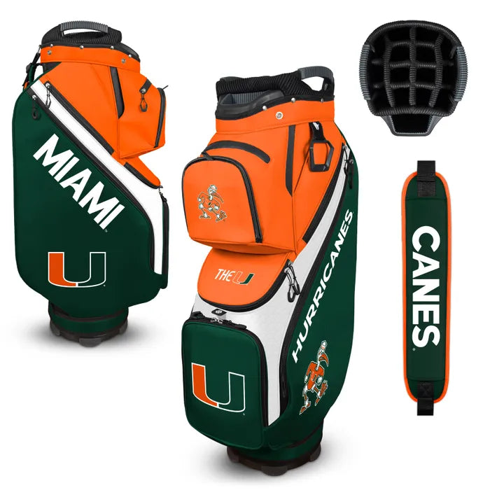 Wincraft Miami Hurricanes Green and Orange Cart Golf Bag
